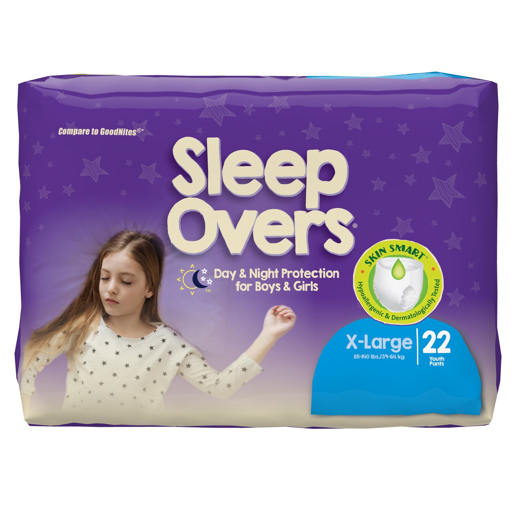 First Quality - Unisex Youth Absorbent Underwear Cuties® Sleep Overs® Pull On with Tear Away Seams X-Large Disposable Heavy Absorbency [88/CS]