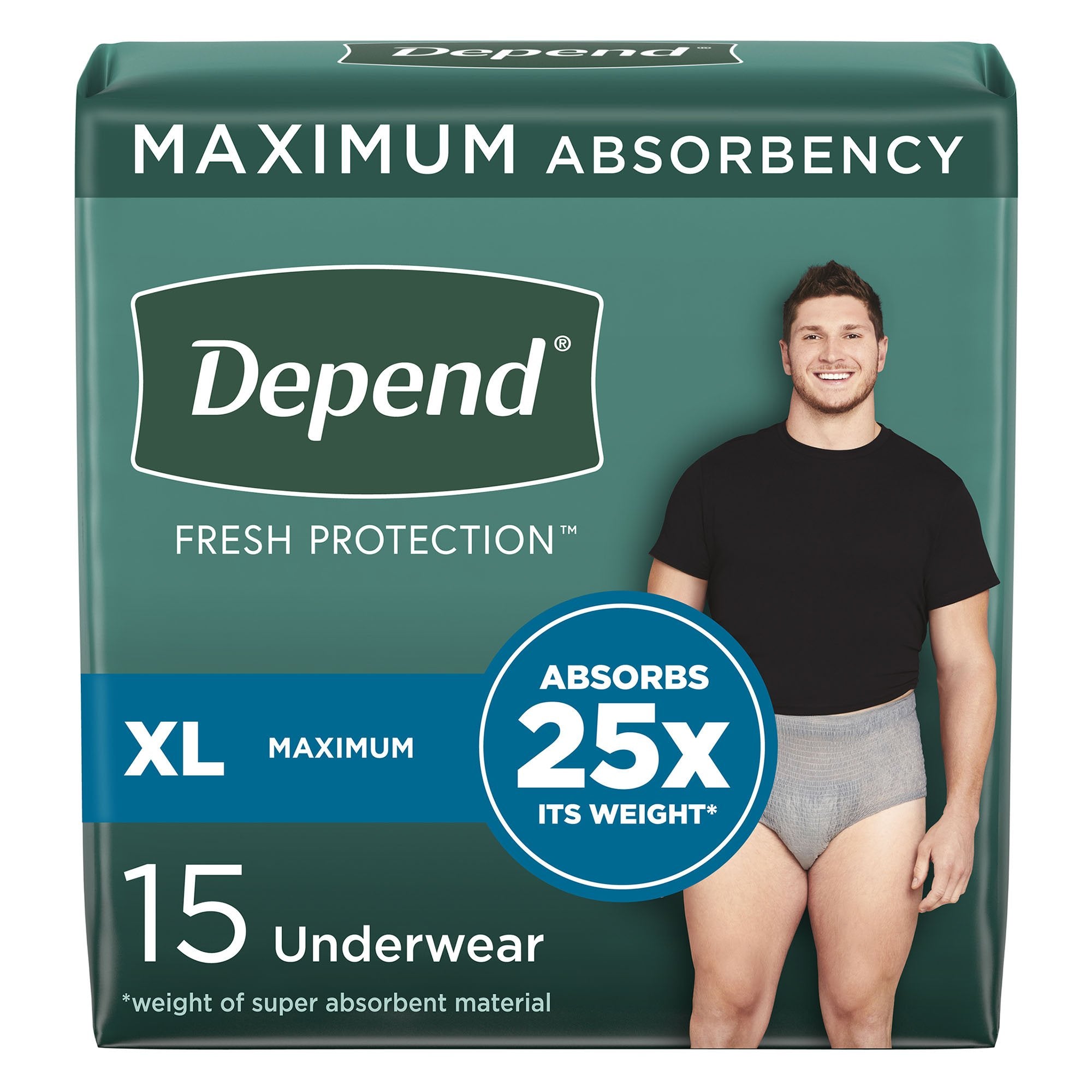 Kimberly Clark - Male Adult Absorbent Underwear Depend® Fresh Protection Waistband Style X-Large Disposable Heavy Absorbency [30/CS]