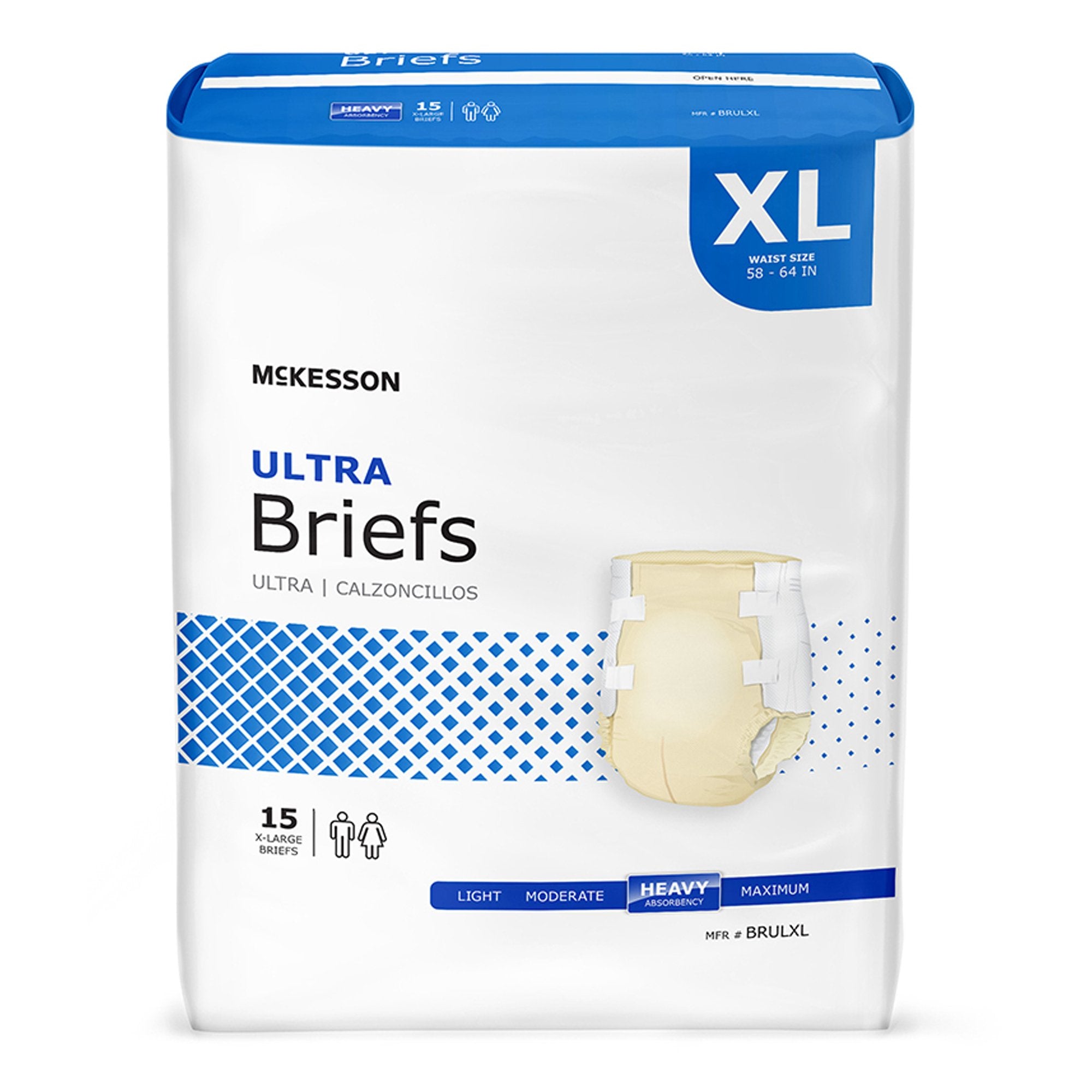 McKesson Brand - Unisex Adult Incontinence Brief McKesson Ultra X-Large Disposable Heavy Absorbency [4/CS]