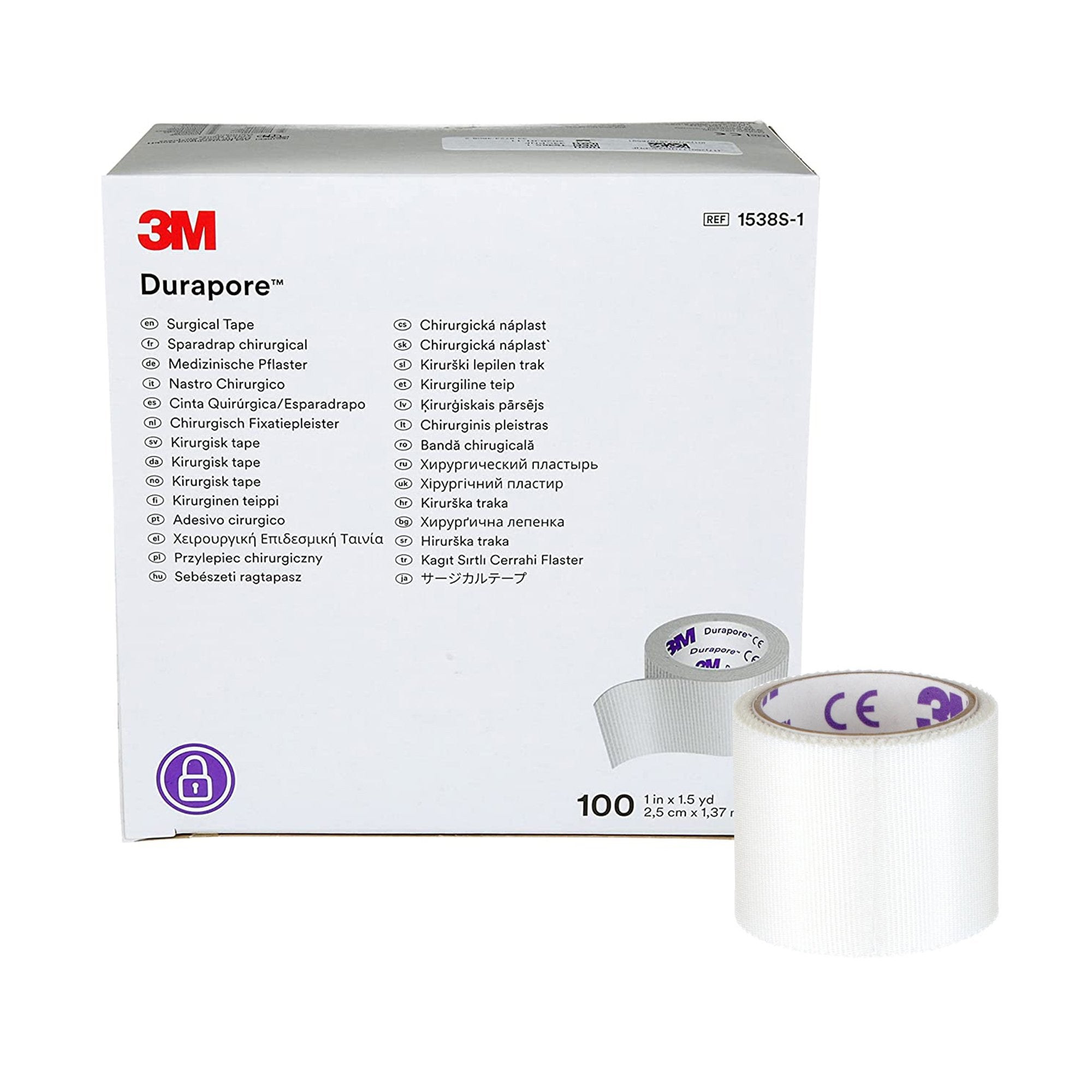 Solventum Corporation - Medical Tape 3M™ Durapore™ White 1 Inch X 1-1/2 Yard Silk-Like Cloth NonSterile [500/CS]