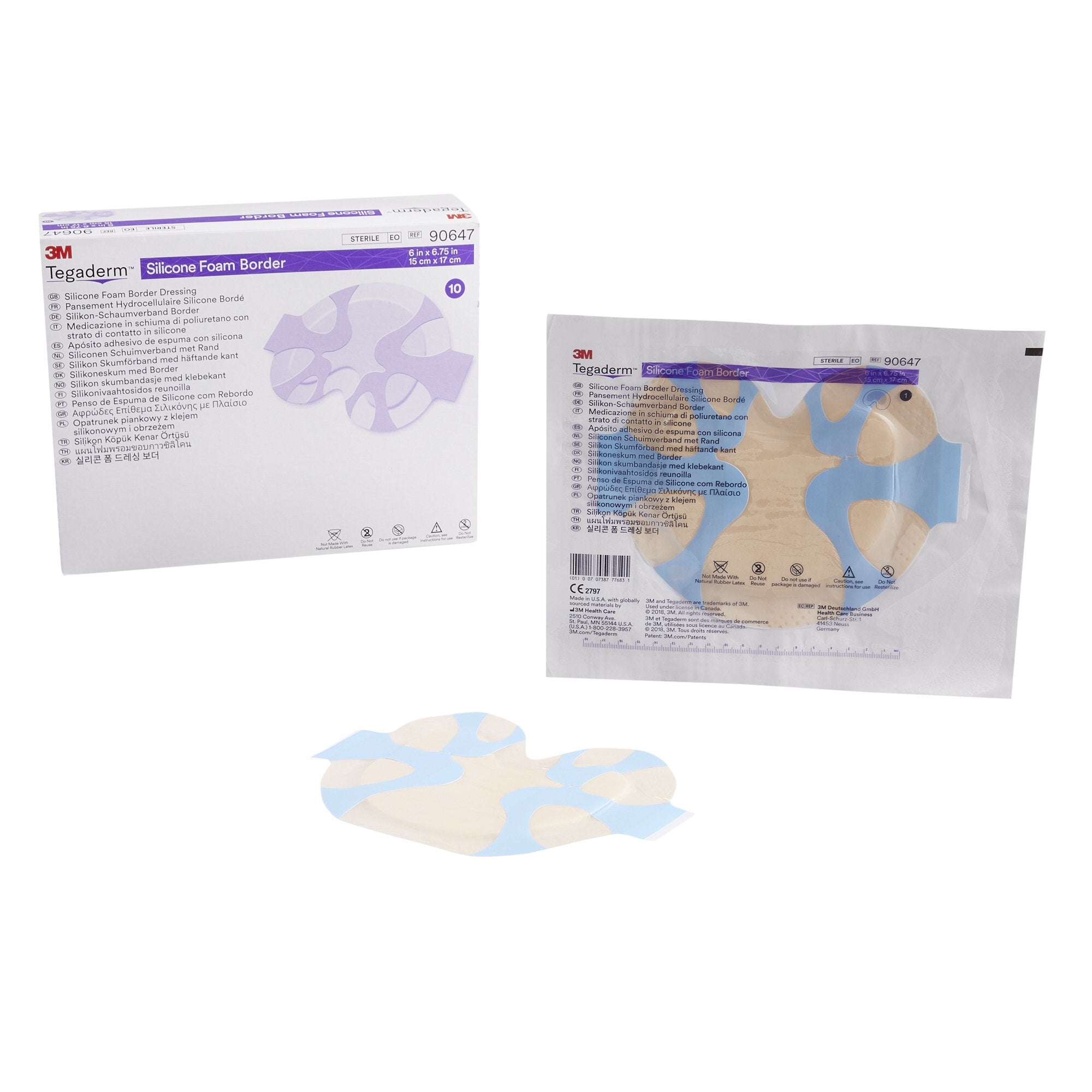 Solventum Corporation - Foam Dressing 3M™ Tegaderm™ 6 X 6-3/4 Inch With Border Film Backing Silicone Adhesive Sacral Sterile [40/CS]