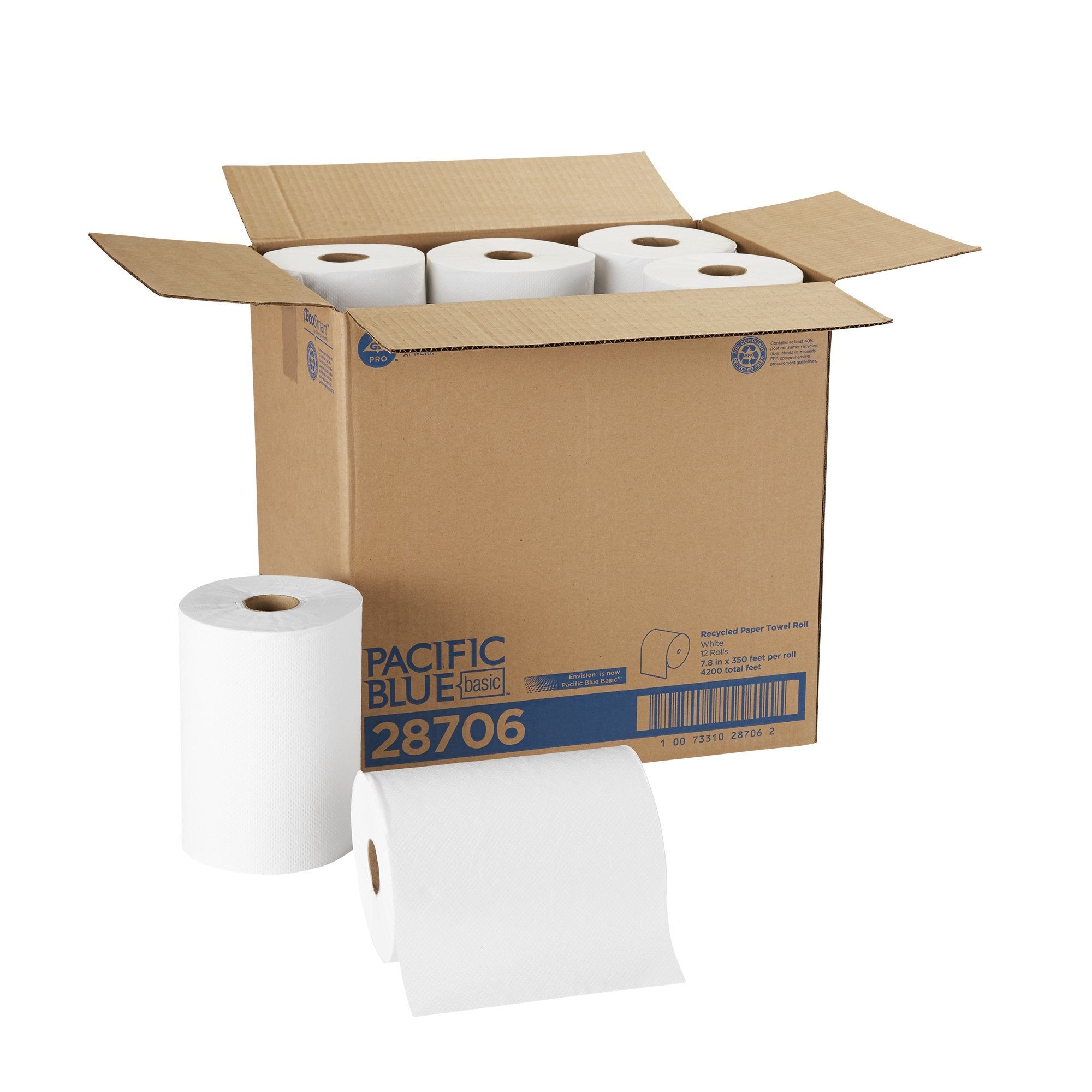 Georgia Pacific - Paper Towel Pacific Blue Basic™ Hardwound Roll 7-7/8 Inch X 350 Foot [12/CS] (362583_CS)