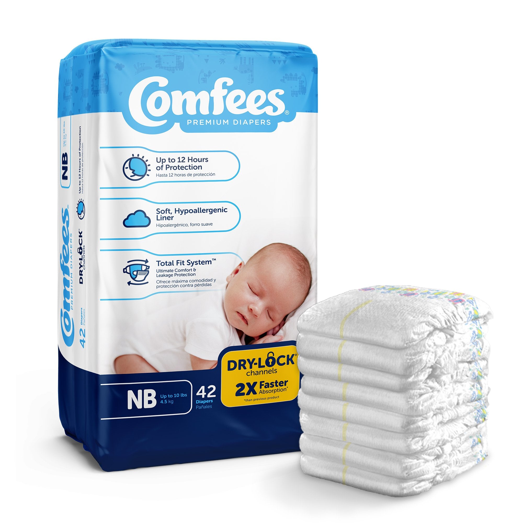 Attends Healthcare Products - Unisex Baby Diaper Comfees® Newborn Disposable Moderate Absorbency [168/CS]