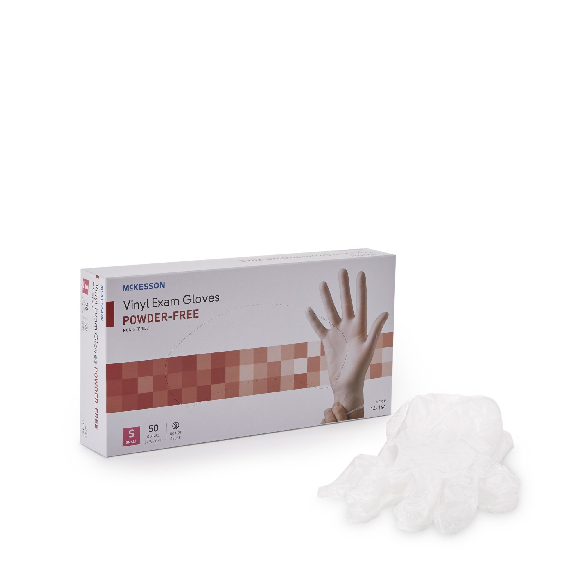 McKesson Brand - Exam Glove McKesson Confiderm® Small NonSterile Vinyl Standard Cuff Length Smooth Clear Not Rated [1000/CS]