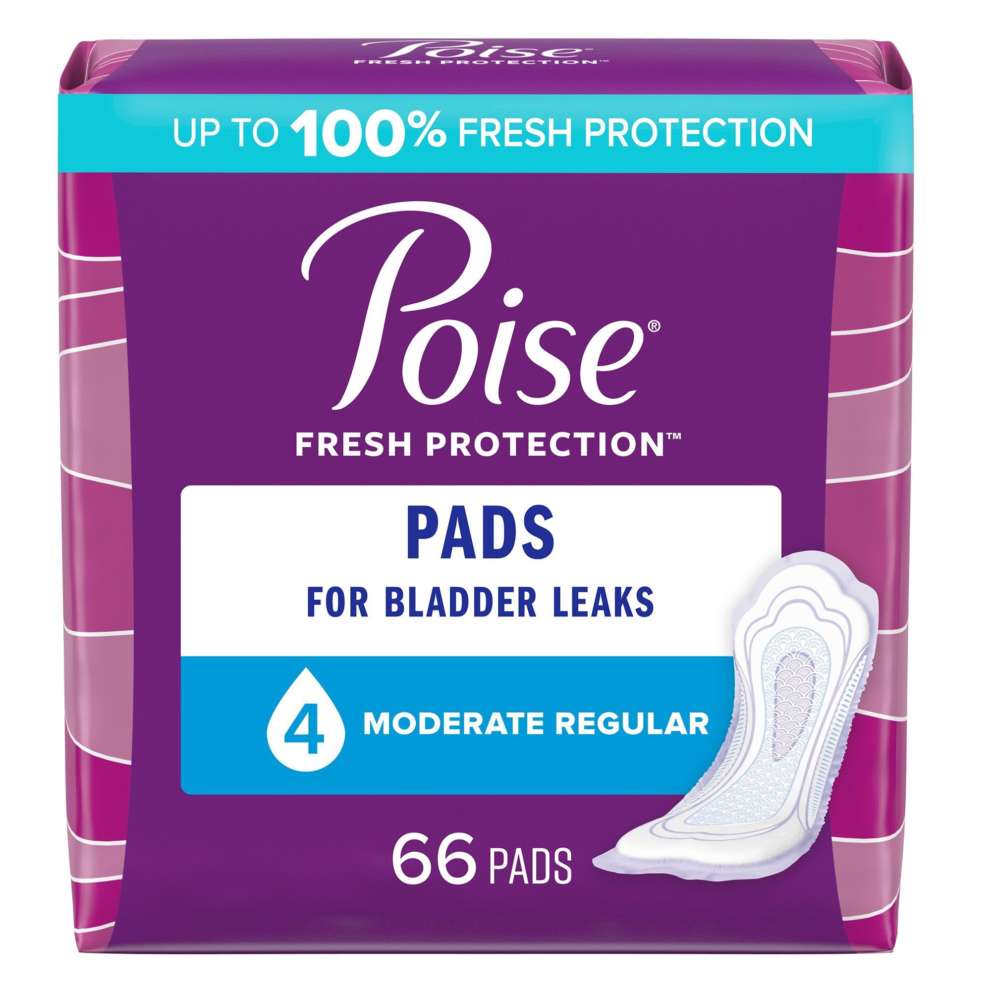 Kimberly Clark - Bladder Control Pad Poise® Fresh Protection™ 10.47 Inch Length Moderate Absorbency Sodium Polyacrylate Core One Size Fits Most [132/CS]