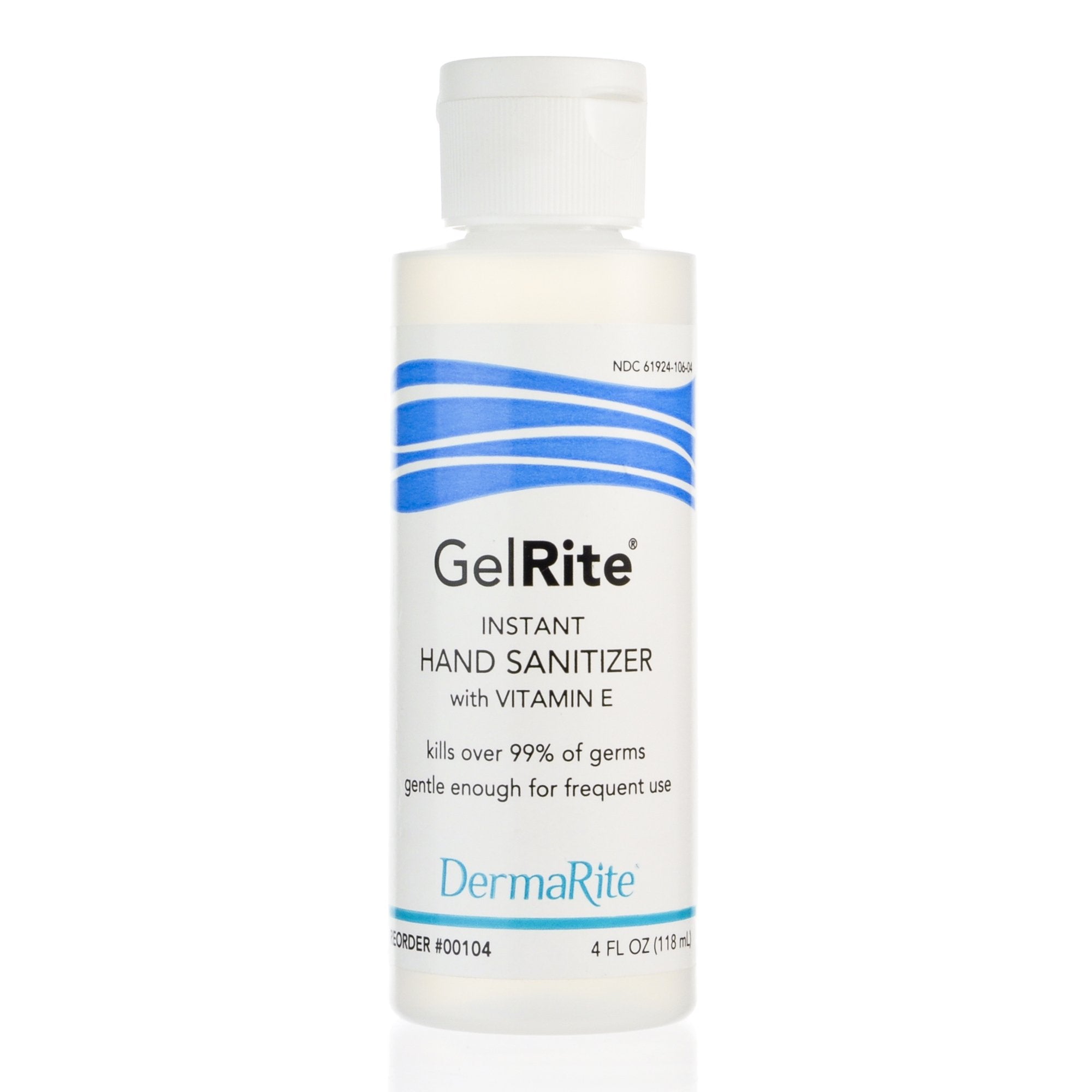 DermaRite Industries - Hand Sanitizer GelRite® 4 oz. Ethyl Alcohol Gel Bottle [24/CS]