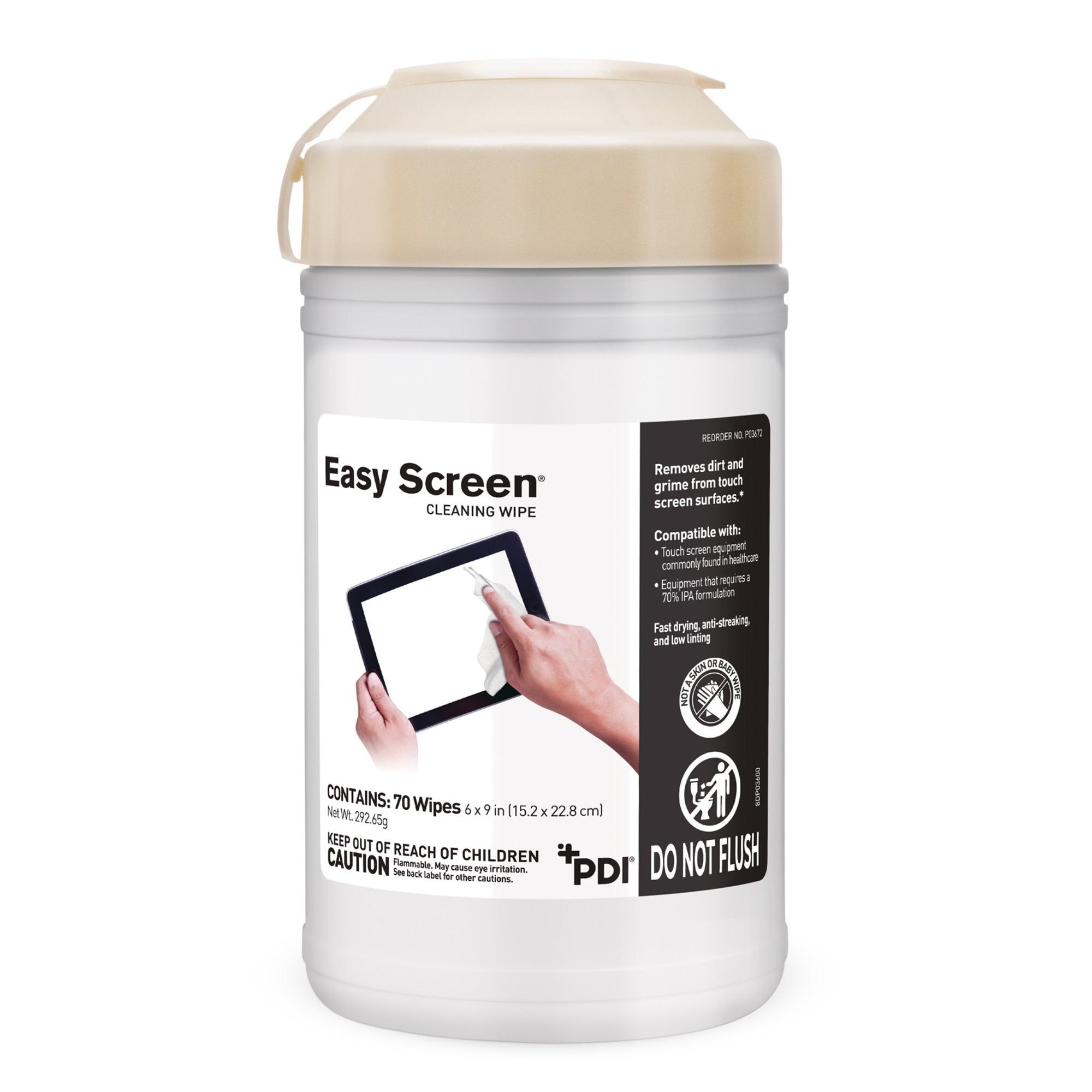 Professional Disposables - Easy Screen® Surface Cleaner Premoistened Alcohol Based Manual Pull Wipe 70 Count Canister Alcohol Scent NonSterile [840/CS] (1011705_CS)