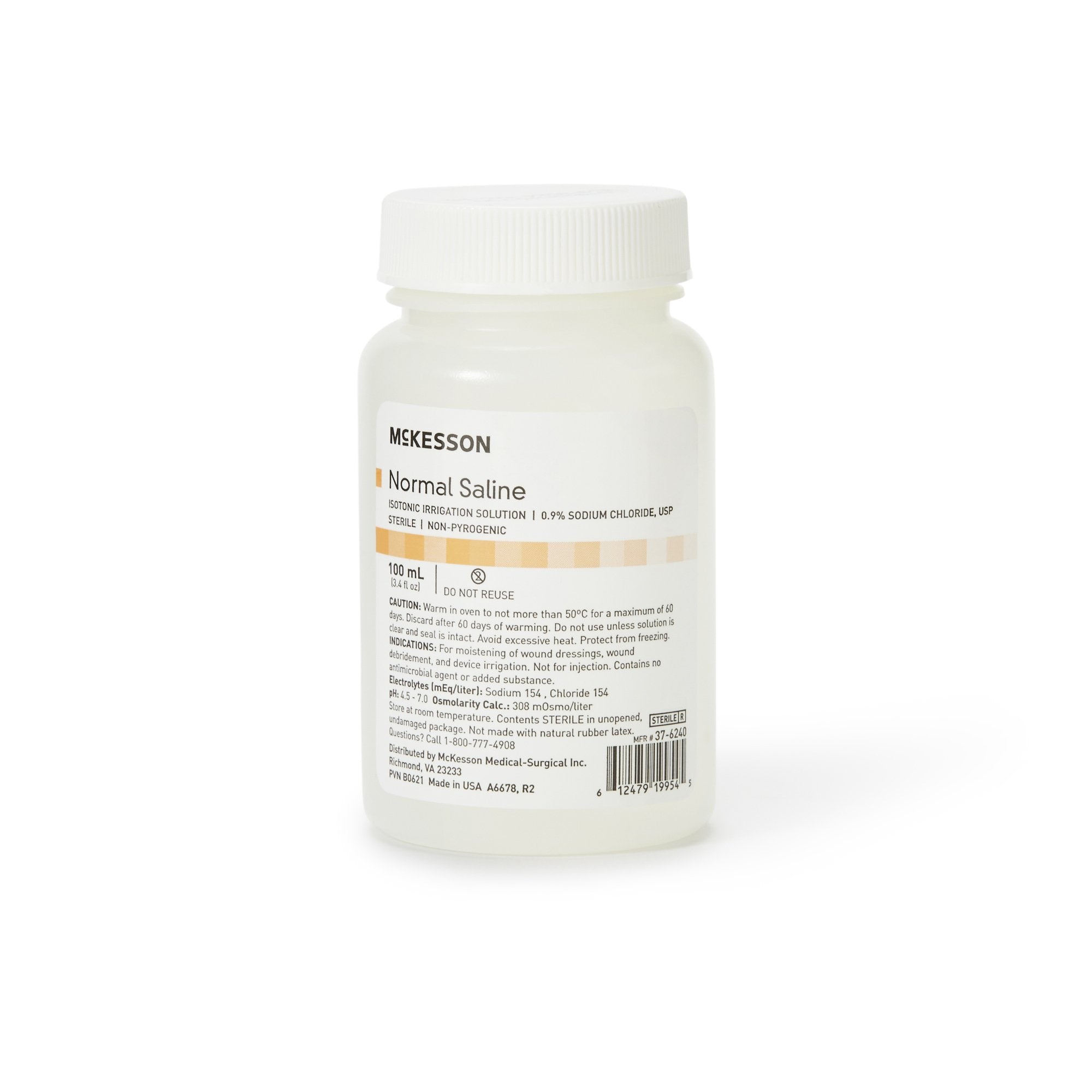 McKesson Brand - Irrigation Solution - OTC McKesson 0.9% Sodium Chloride Not for Injection Bottle, Screw Top 100 mL [48/CS]