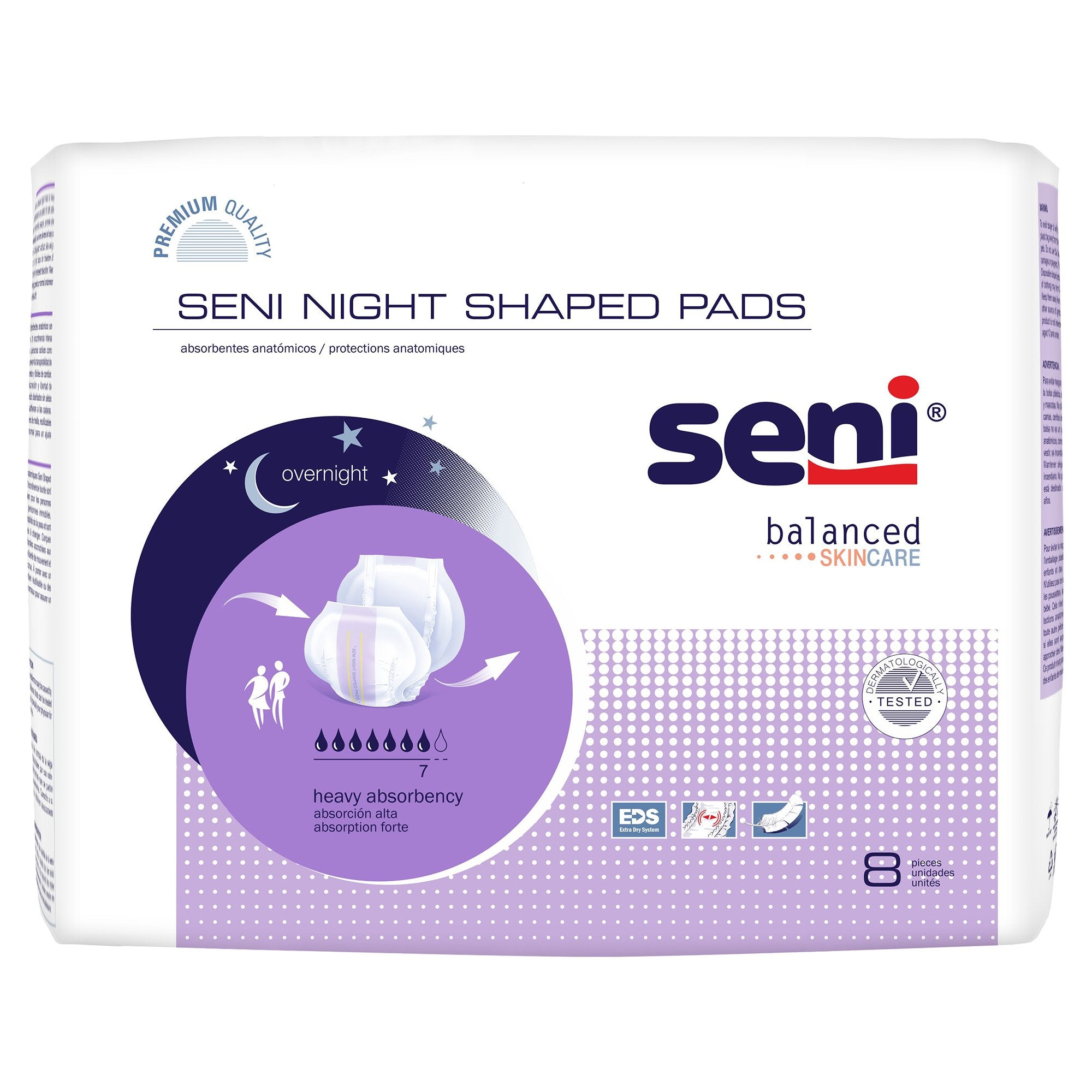 TZMO USA Inc - Incontinence Liner Seni® Shaped Night Pads 27 Inch Length Heavy Absorbency Super Absorbent Core One Size Fits Most [48/CS]