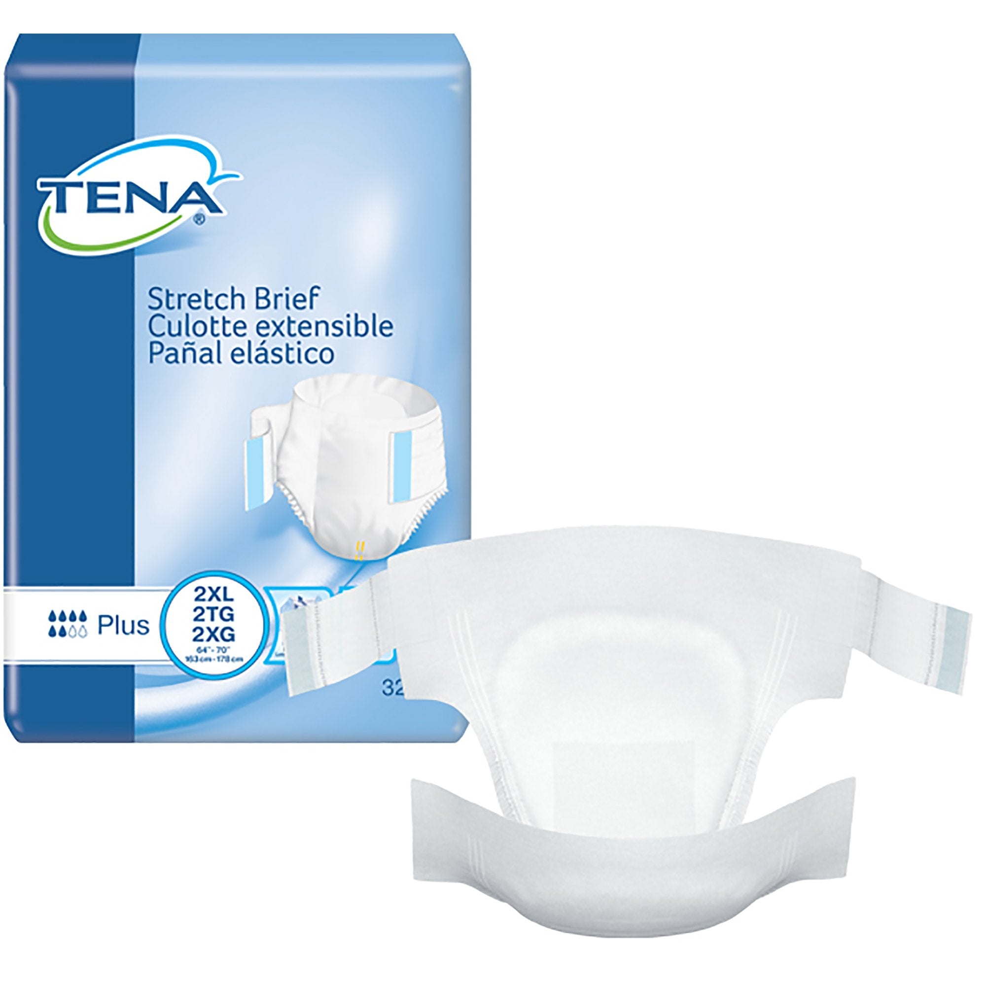 Essity HMS North America Inc - Unisex Adult Incontinence Brief TENA® Stretch™ Plus 2X-Large Disposable Moderate Absorbency [64/CS]