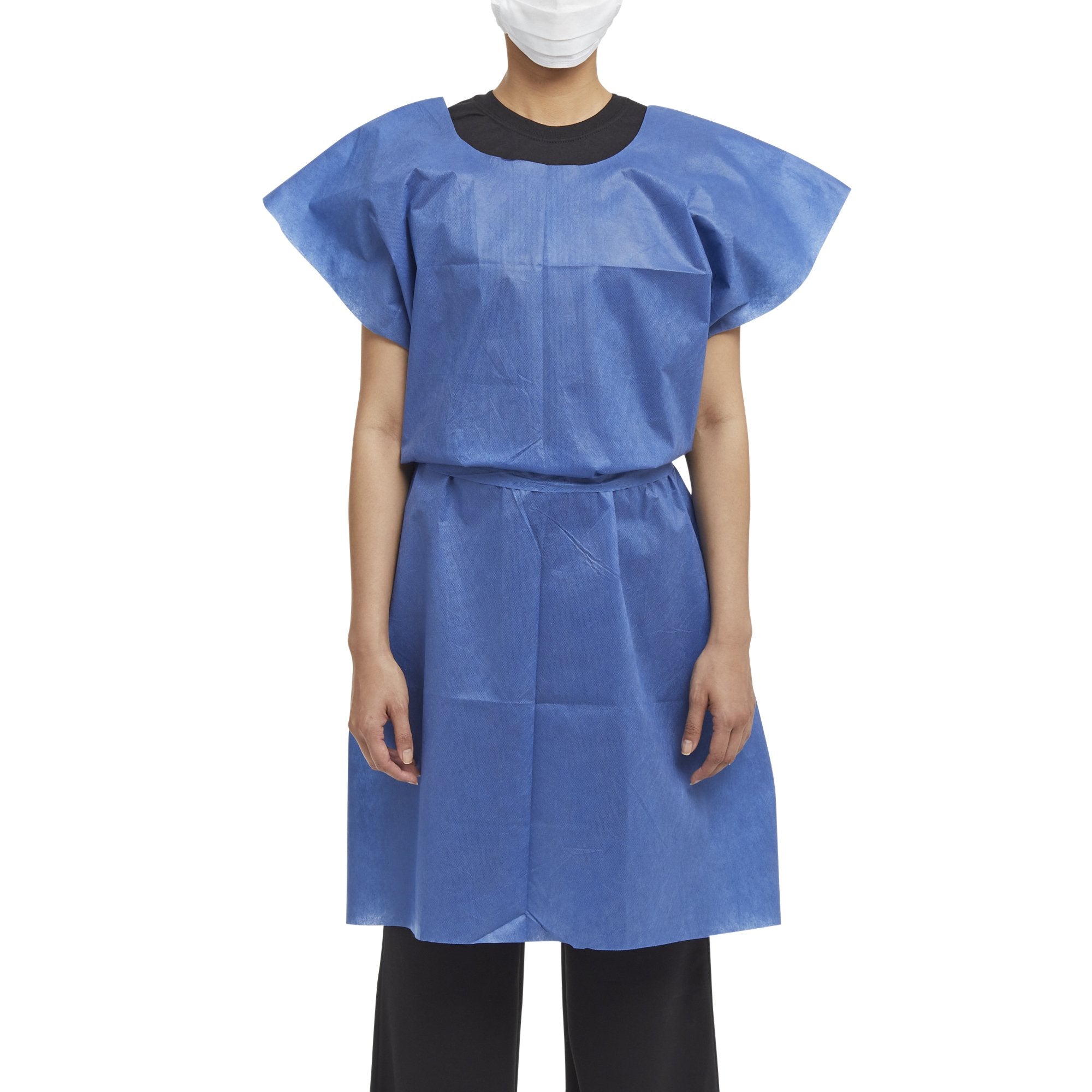 Graham Medical Products - Patient Exam Gown Medium / Large Blue Disposable [50/CS] (178198_CS)