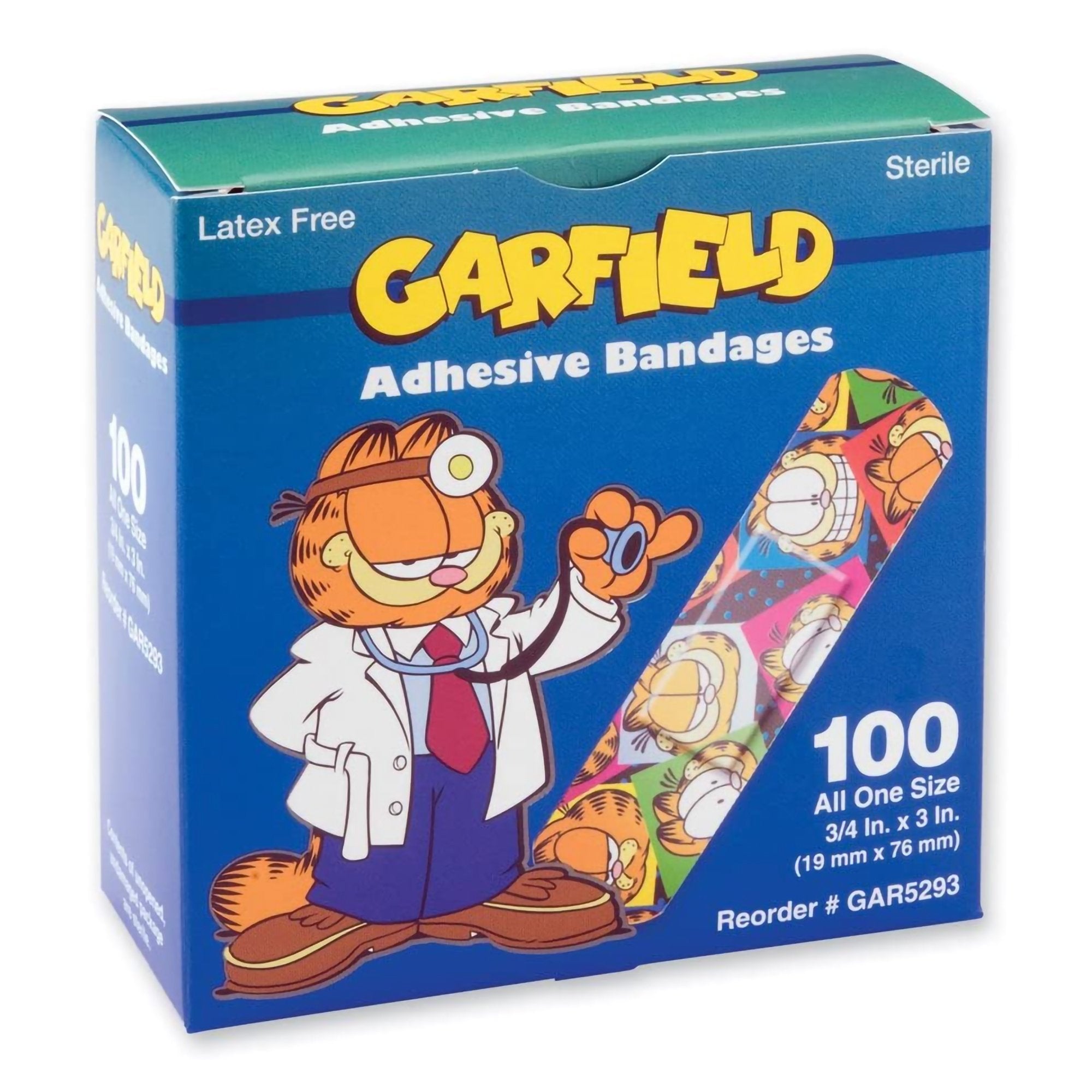 ASO Corp - Adhesive Strip ASO 3/4 X 3 Inch Plastic Rectangle Kid Design (Garfield) Sterile [1200/CS]