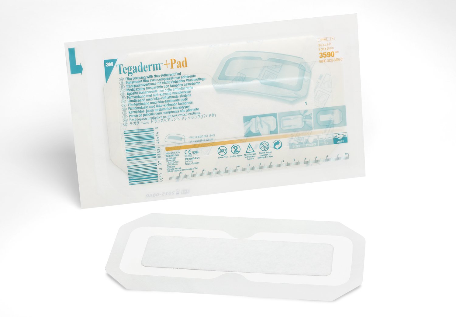 Solventum Corporation - Transparent Film Dressing with Pad 3M™ Tegaderm™ 3-1/2 X 8 Inch Frame Style Delivery Rectangle Sterile [100/CS]