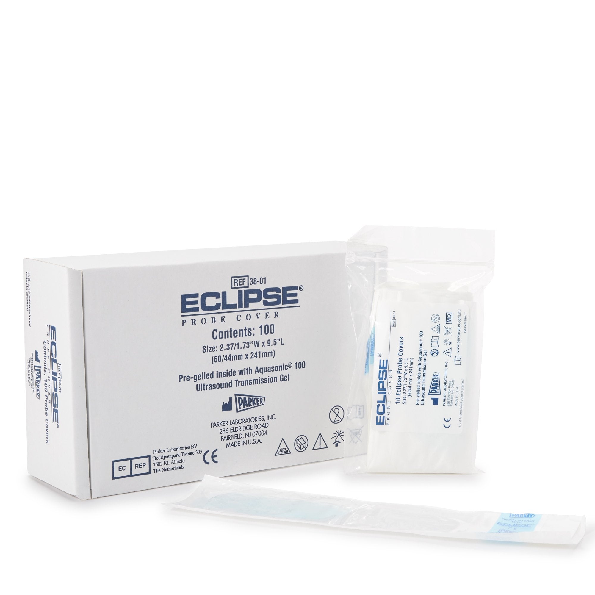 Parker Labs - Ultrasound Probe Cover Eclipse® 2-1/2 Inch tapered to 1-3/4 X 9-1/2 Inch Polyisoprene NonSterile Tapered [600/CS]