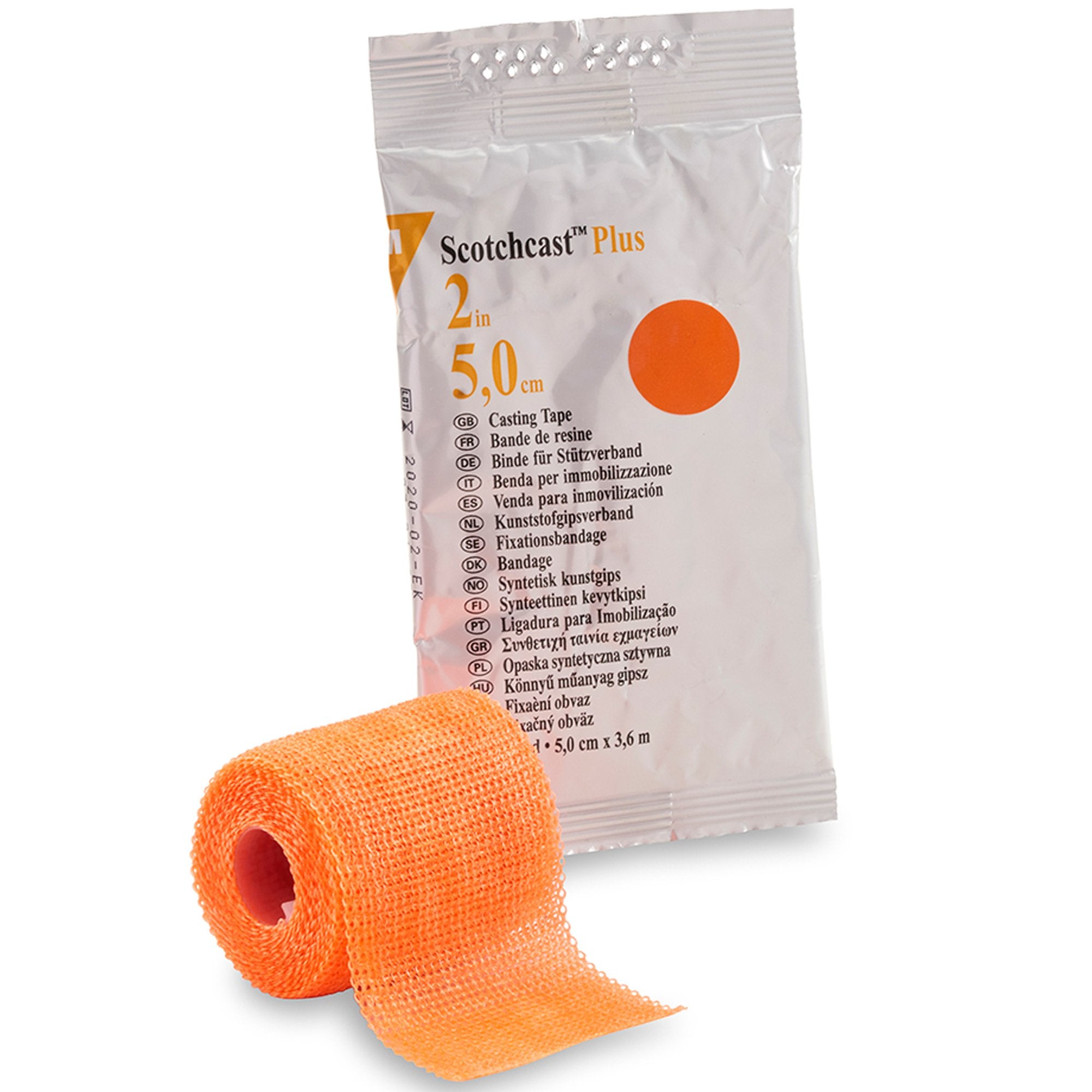 Solventum Corporation - Cast Tape 3M™ Scotchcast™ Plus 2 Inch X 12 Foot Fiberglass / Resin Bright Orange [10/CS]