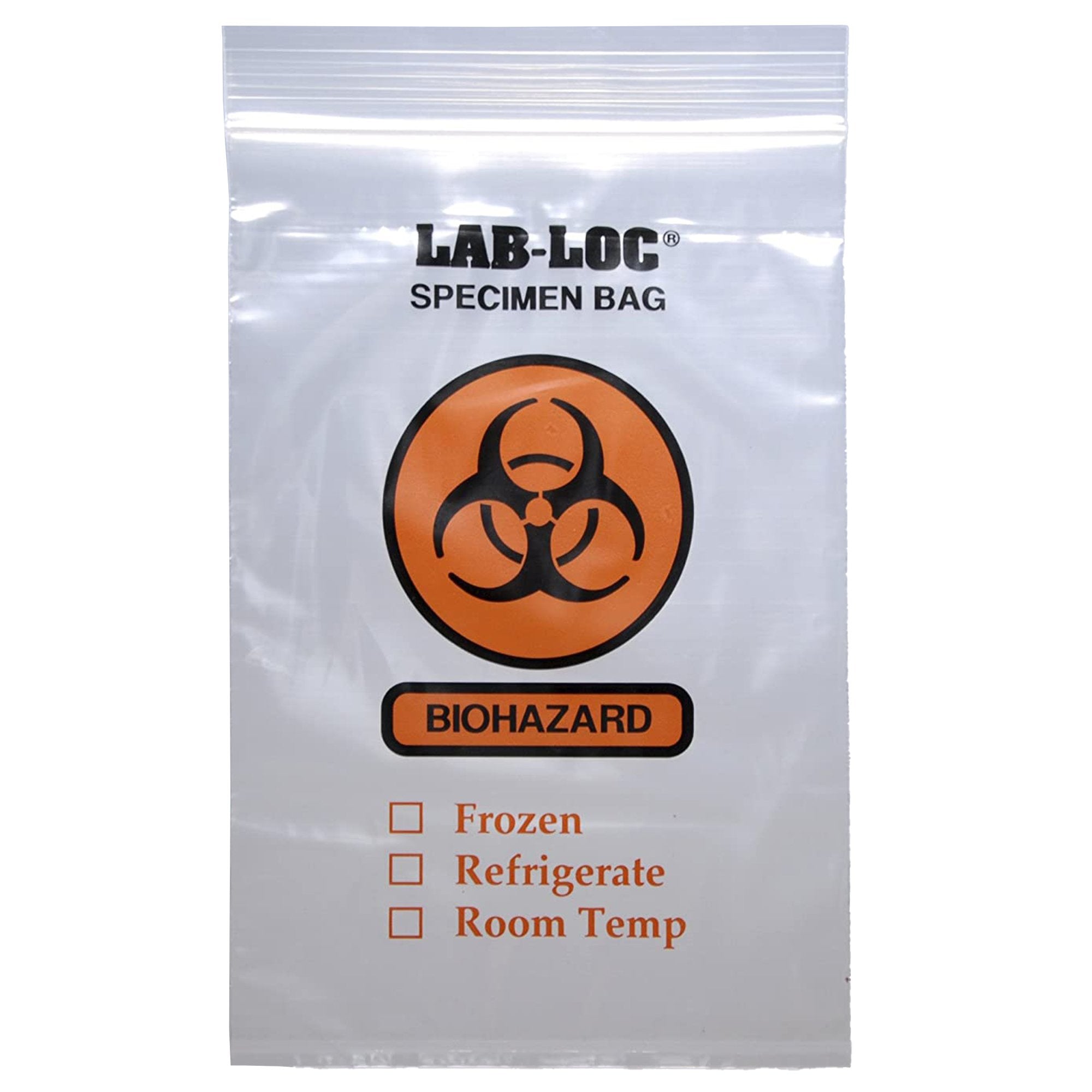 Elkay Plastics - Specimen Transport Bag with Document Pouch Lab-Loc® 6 X 9 Inch Zip Closure Biohazard Symbol / Storage Instructions NonSterile [1000/CS] (1053604_CS)