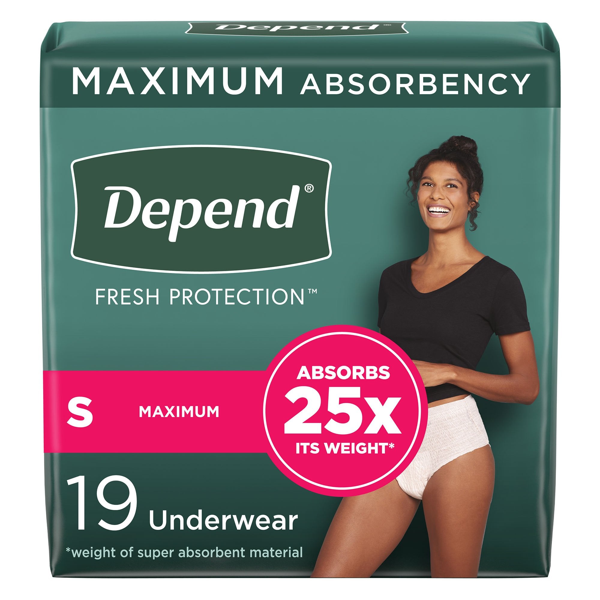 Kimberly Clark - Female Adult Absorbent Underwear Depend® Fresh Protection Waistband Style Small Disposable Heavy Absorbency [38/CS]