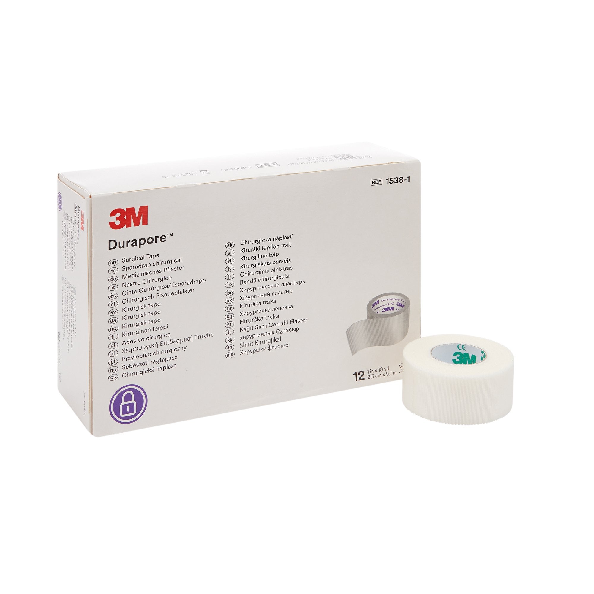 Solventum Corporation - Medical Tape 3M™ Durapore™ White 1 Inch X 10 Yard Silk-Like Cloth NonSterile [120/CS]