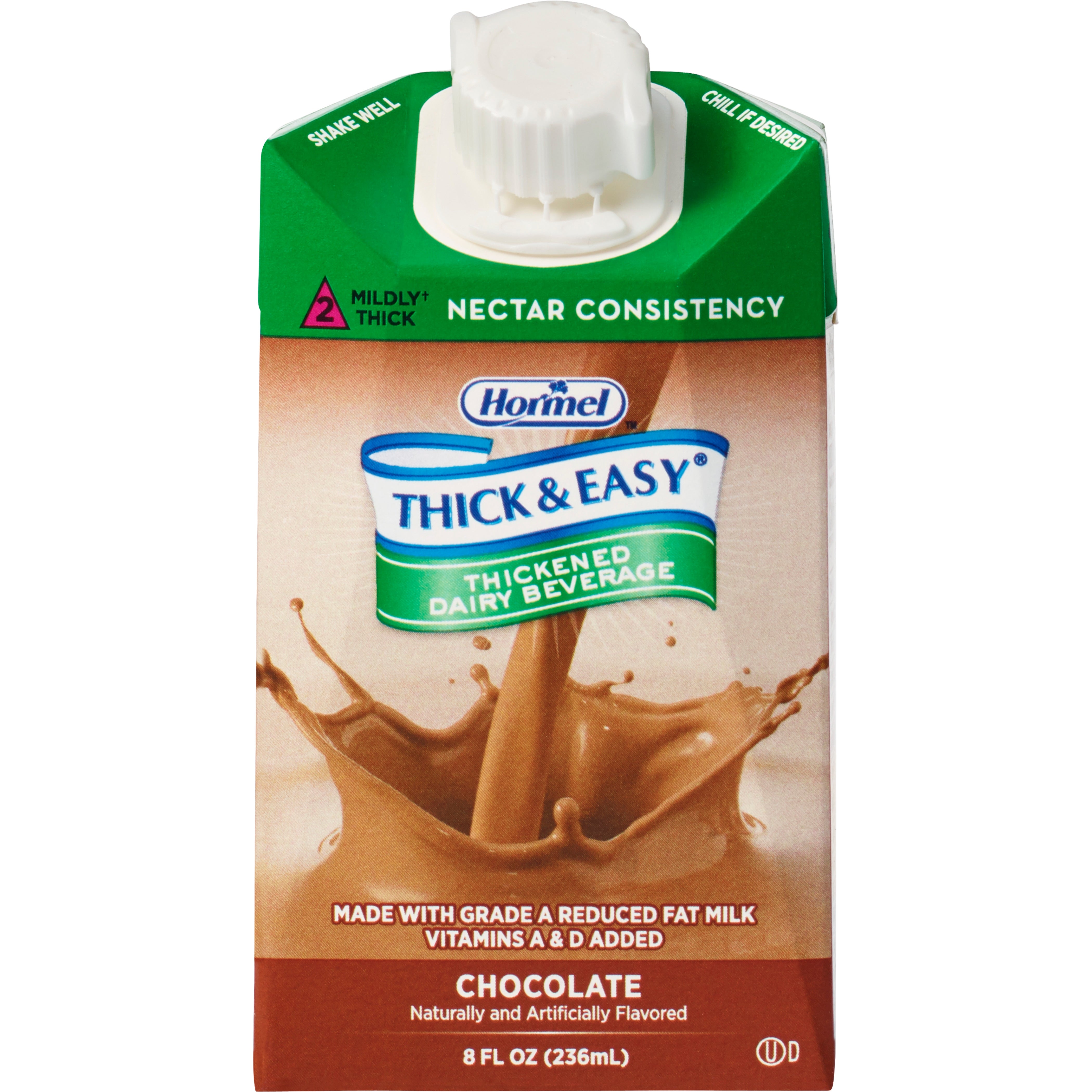 Hormel Food Sales - Thickened Beverage Thick & Easy® Dairy 8 oz. Carton Chocolate Flavor Liquid IDDSI Level 2 Mildly Thick [27/CS]