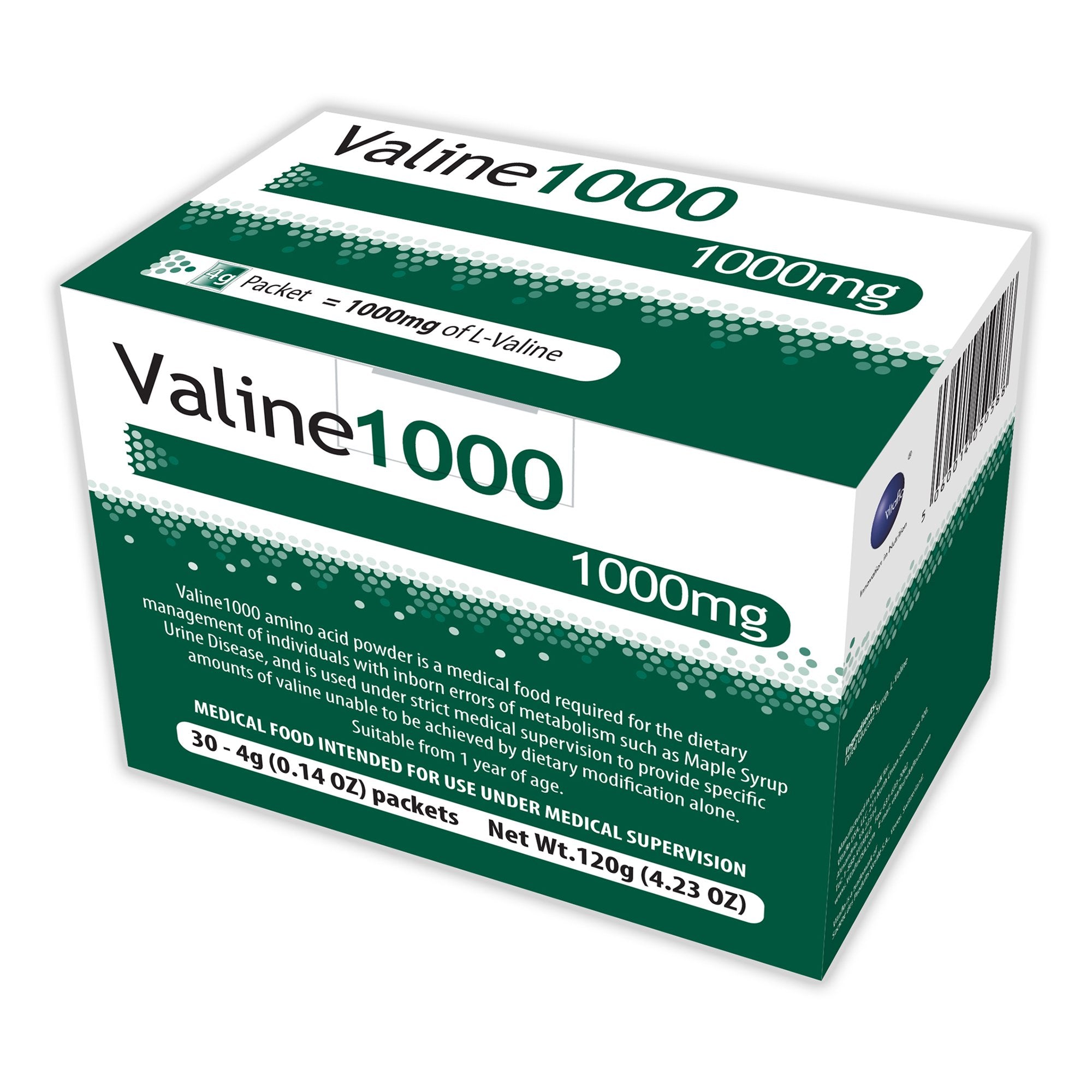 Vitaflo USA LLC - Oral Supplement Valine 1000™ Unflavored Powder 4 Gram Individual Packet [30/CS]