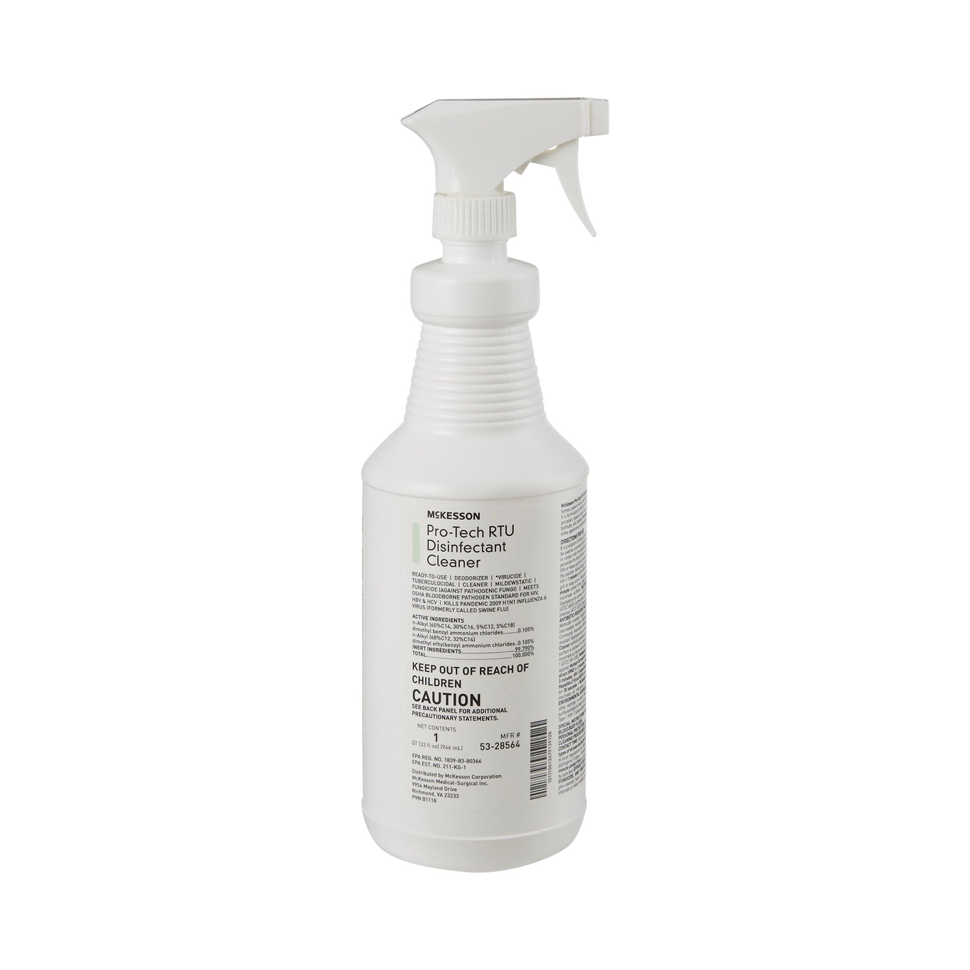 McKesson Brand - McKesson Pro-Tech Surface Disinfectant Cleaner Quaternary Based J-Fill® Dispensing Systems Liquid 32 oz. Bottle Floral Scent NonSterile [12/CS]