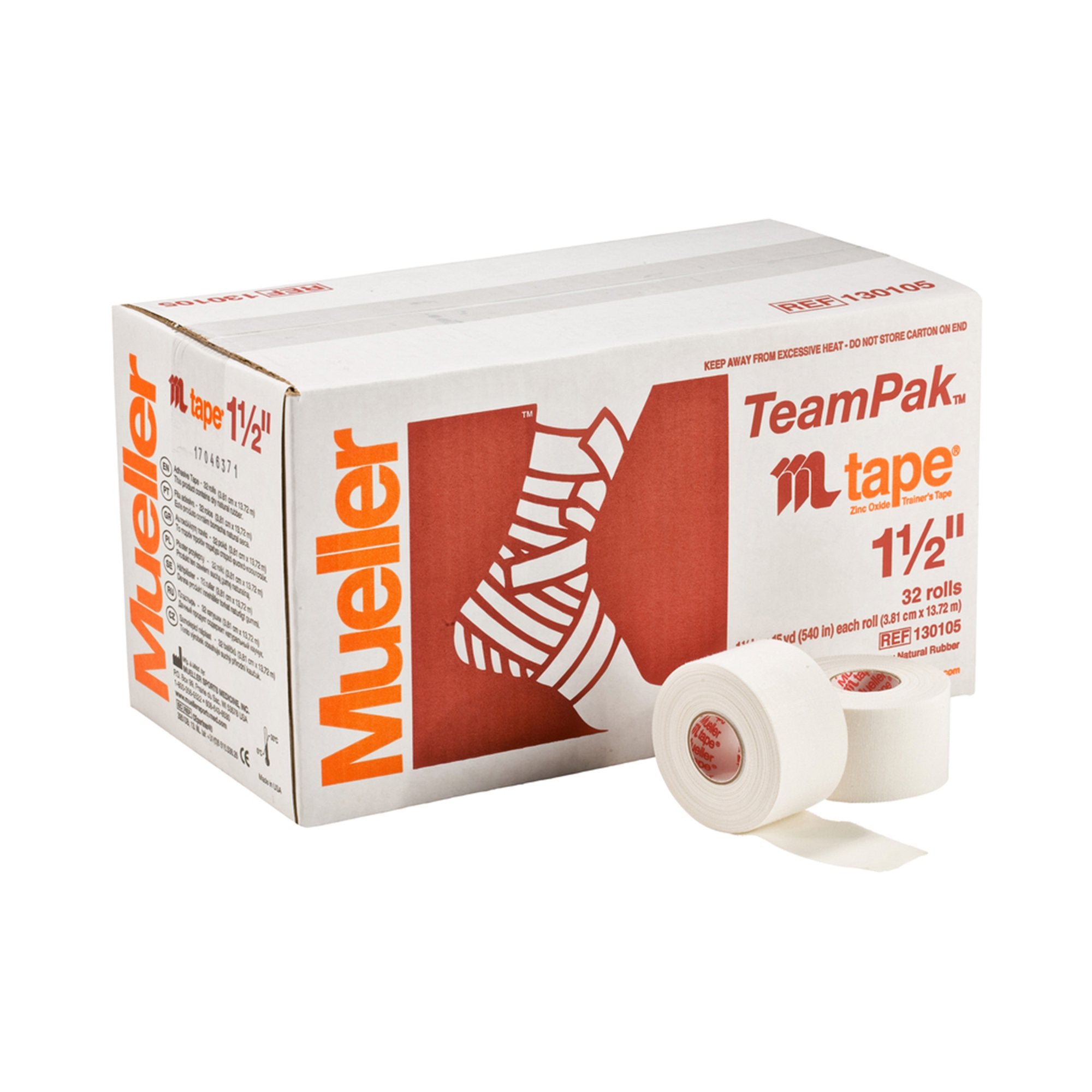 Mueller Sports Medicine - Athletic Tape Mueller® Mtape White 1-1/2 Inch X 15 Yard Cotton / Zinc Oxide NonSterile [32/CS]