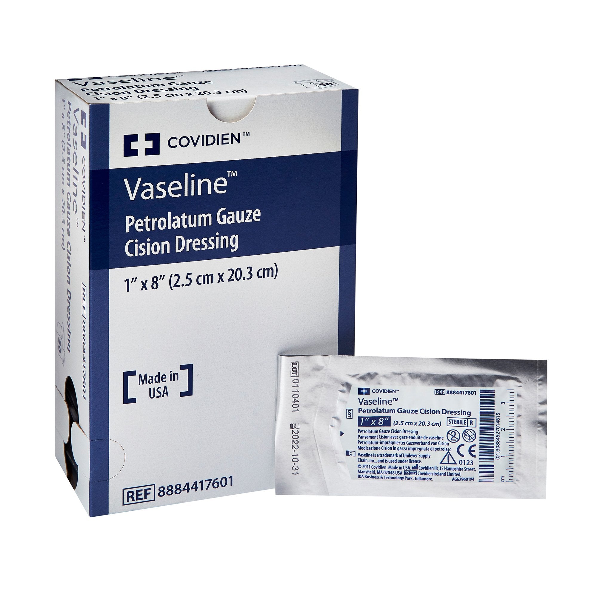 Cardinal - Petrolatum Impregnated Dressing Vaseline® Strip 1 X 8 Inch Sterile [200/CS]