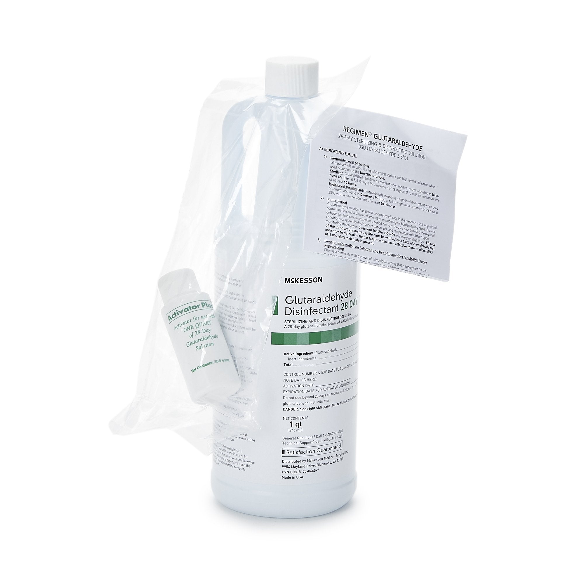 McKesson Brand - Glutaraldehyde High-Level Disinfectant REGIMEN® Activation Required Liquid 32 oz. Bottle Reusable [16/CS]