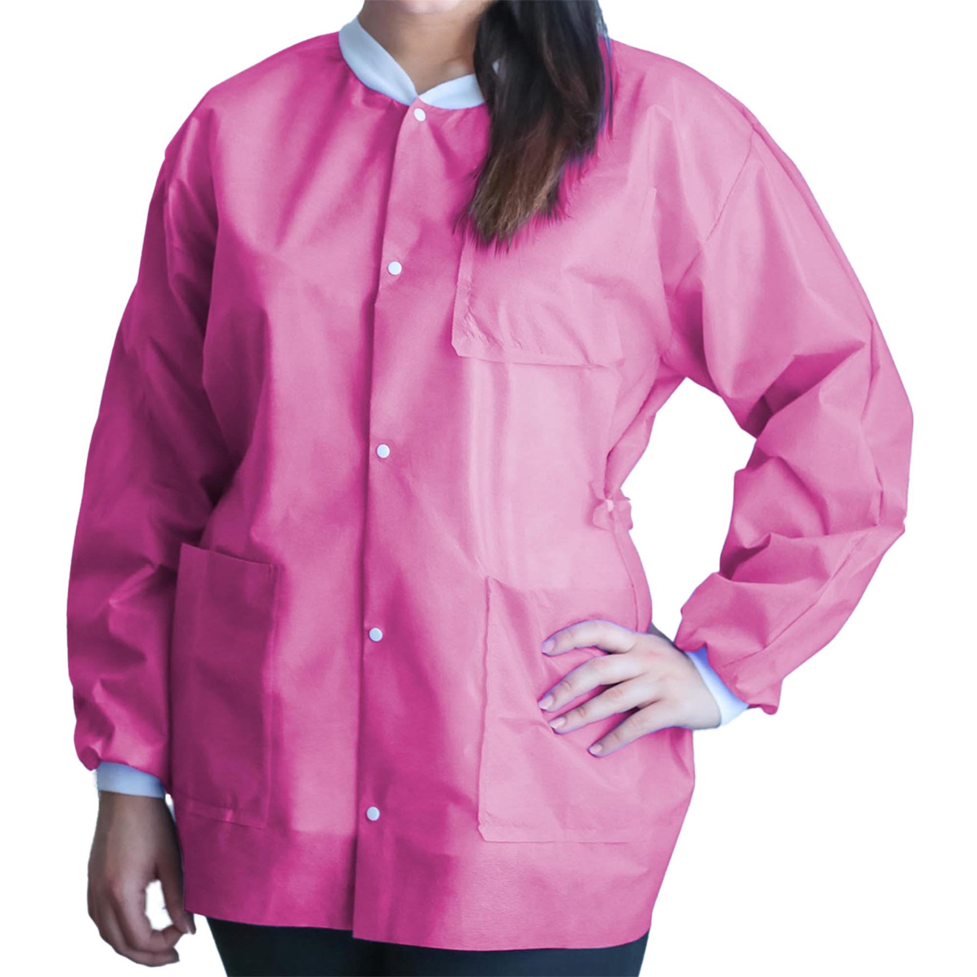 Dukal - Lab Jacket FitMe™ Raspberry Pink Small Hip Length 3-Layer SMS Disposable [50/CS]