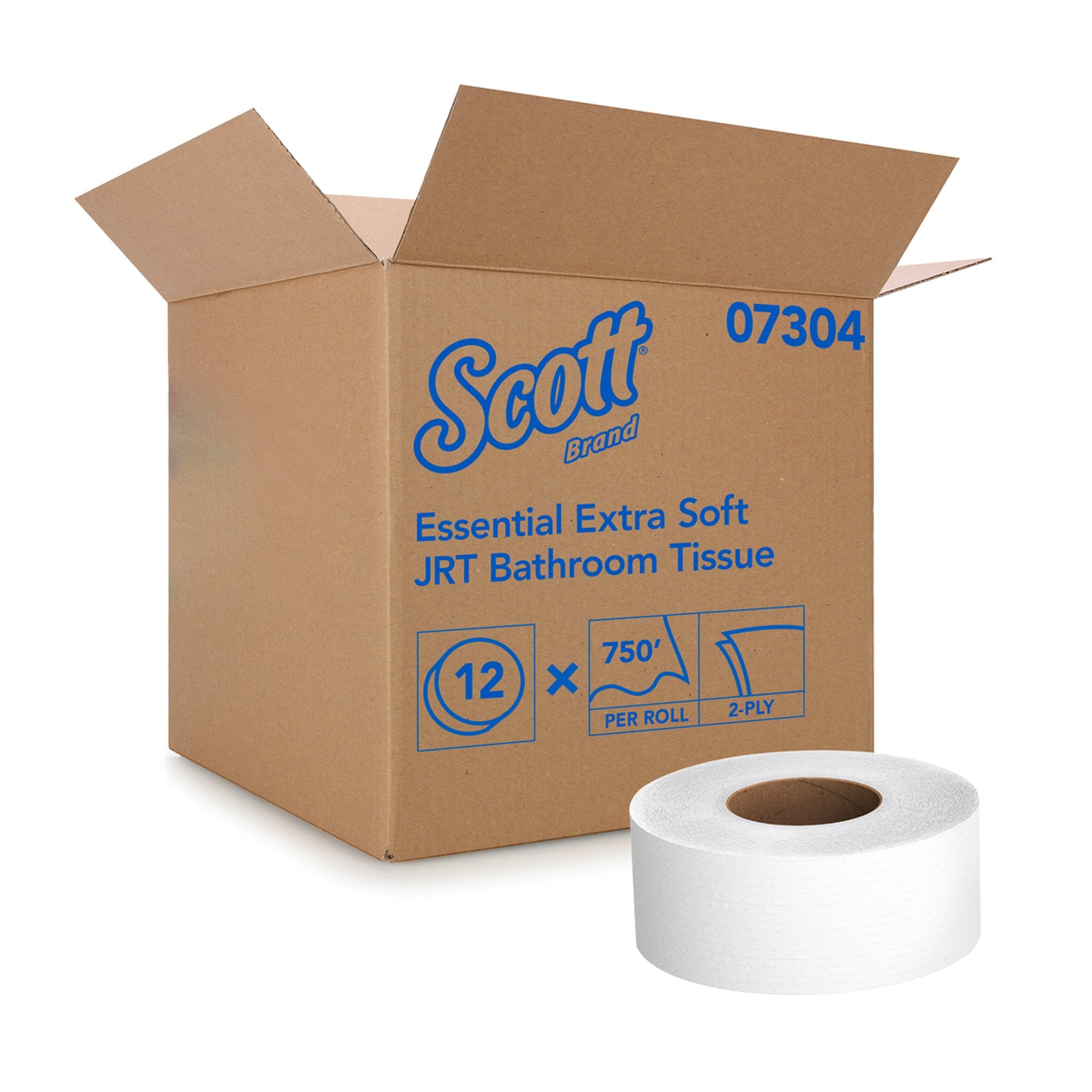 Kimberly Clark - Toilet Tissue Scott® Essential Extra Soft JRT White 2-Ply Jumbo Size Cored Roll Continuous Sheet 3-11/20 Inch X 750 Foot [12/CS]