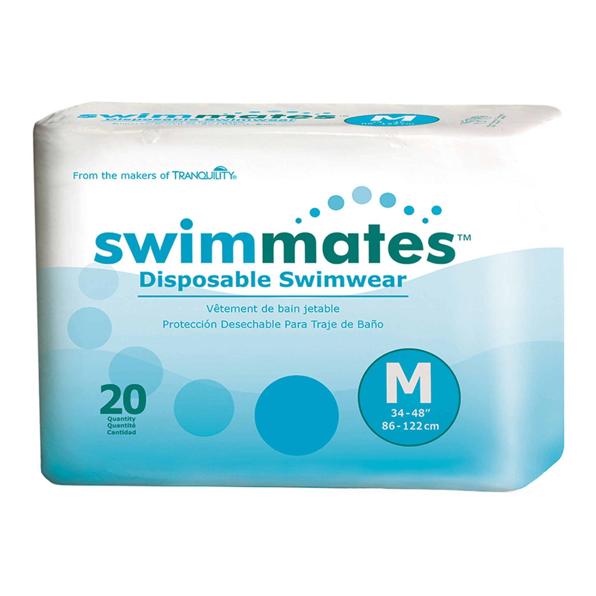 Principle Business Enterprises - Unisex Adult Bowel Containment Swim Brief Swimmates™ Pull On with Tear Away Seams Medium Disposable Moderate Absorbency [80/CS]