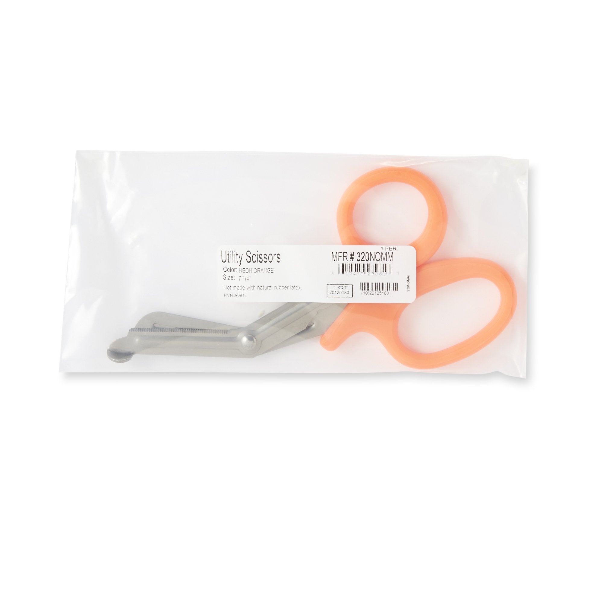 McKesson Brand - Trauma Shears McKesson Medicut™ Orange 7-1/4 Inch Length Medical Grade Stainless Steel Finger Ring Handle Blunt Tip / Blunt Tip [10/CS]