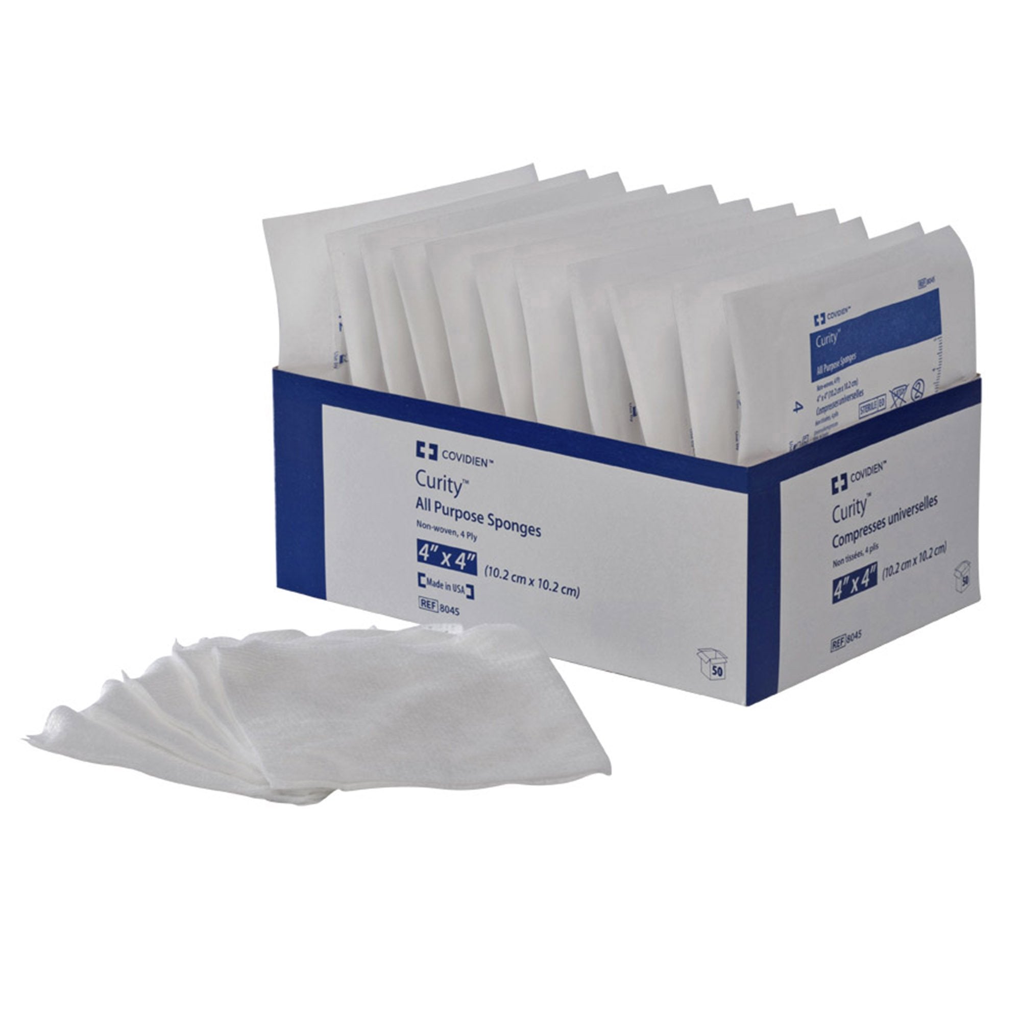 Cardinal - Nonwoven Sponge Curity™ 4 X 4 Inch 4-Ply Sterile 5 per Pouch [160/CS]