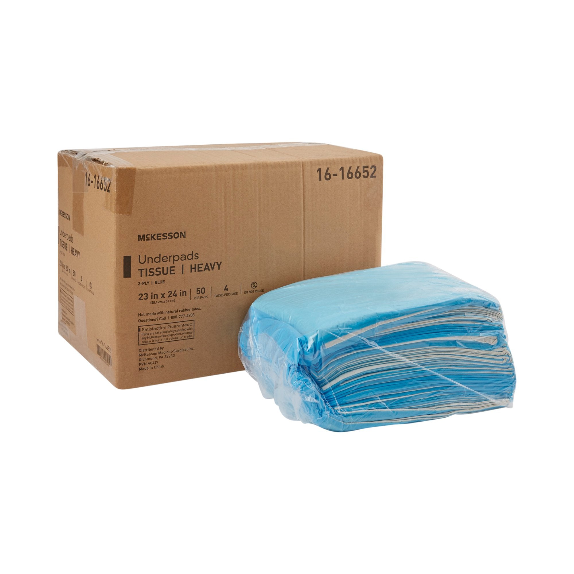 McKesson Brand - Procedure Underpad McKesson 23 W X 24 L Inch Blue NonSterile [200/CS]