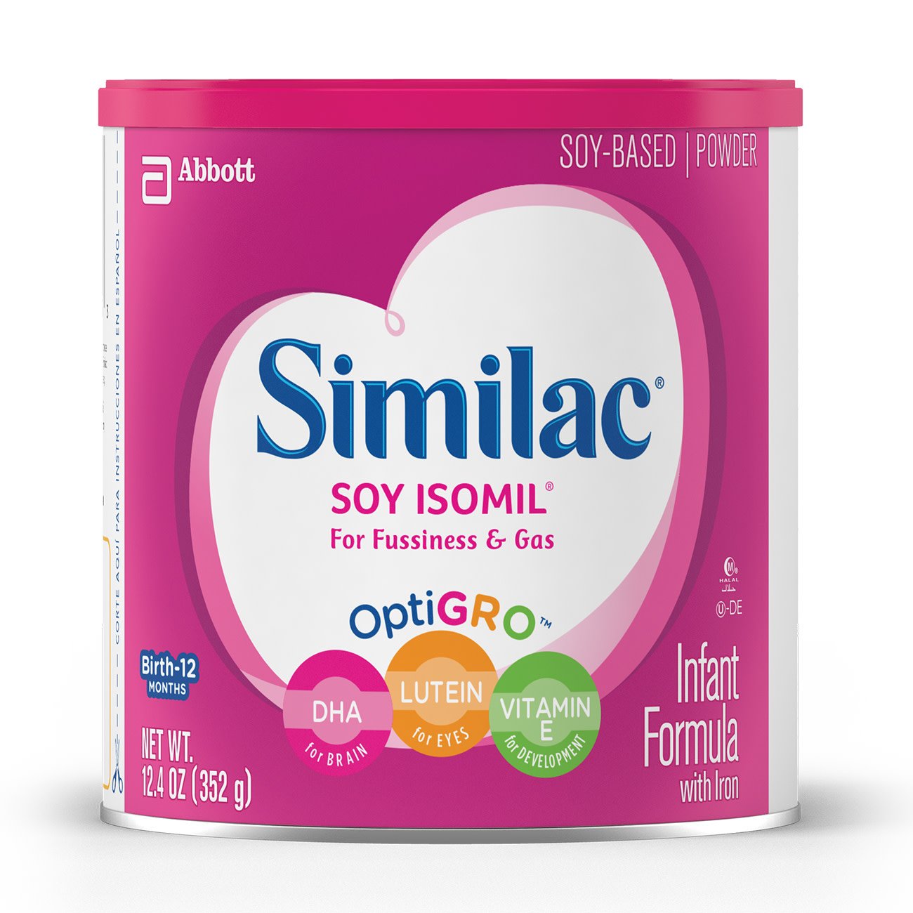 Abbott Nutrition - Infant Formula Similac® Soy Isomil® Unflavored 12.4 oz. Can Powder Soy Galactosemia / Lactose Intolerance [6/CS]