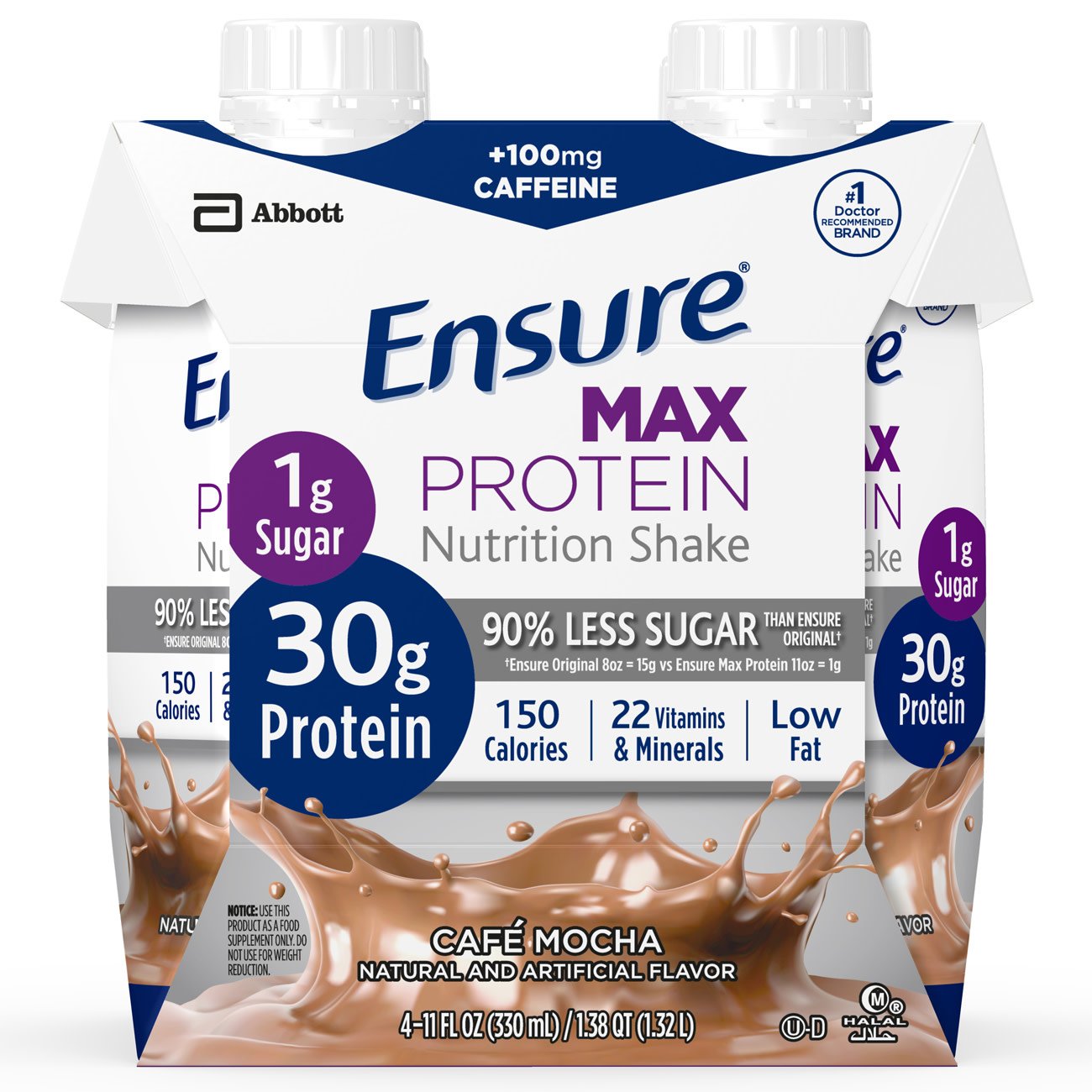 Abbott Nutrition - Oral Supplement Ensure® Max Protein Nutrition Shake Café Mocha Flavor Liquid 11 oz. Reclosable Carton [12/CS]