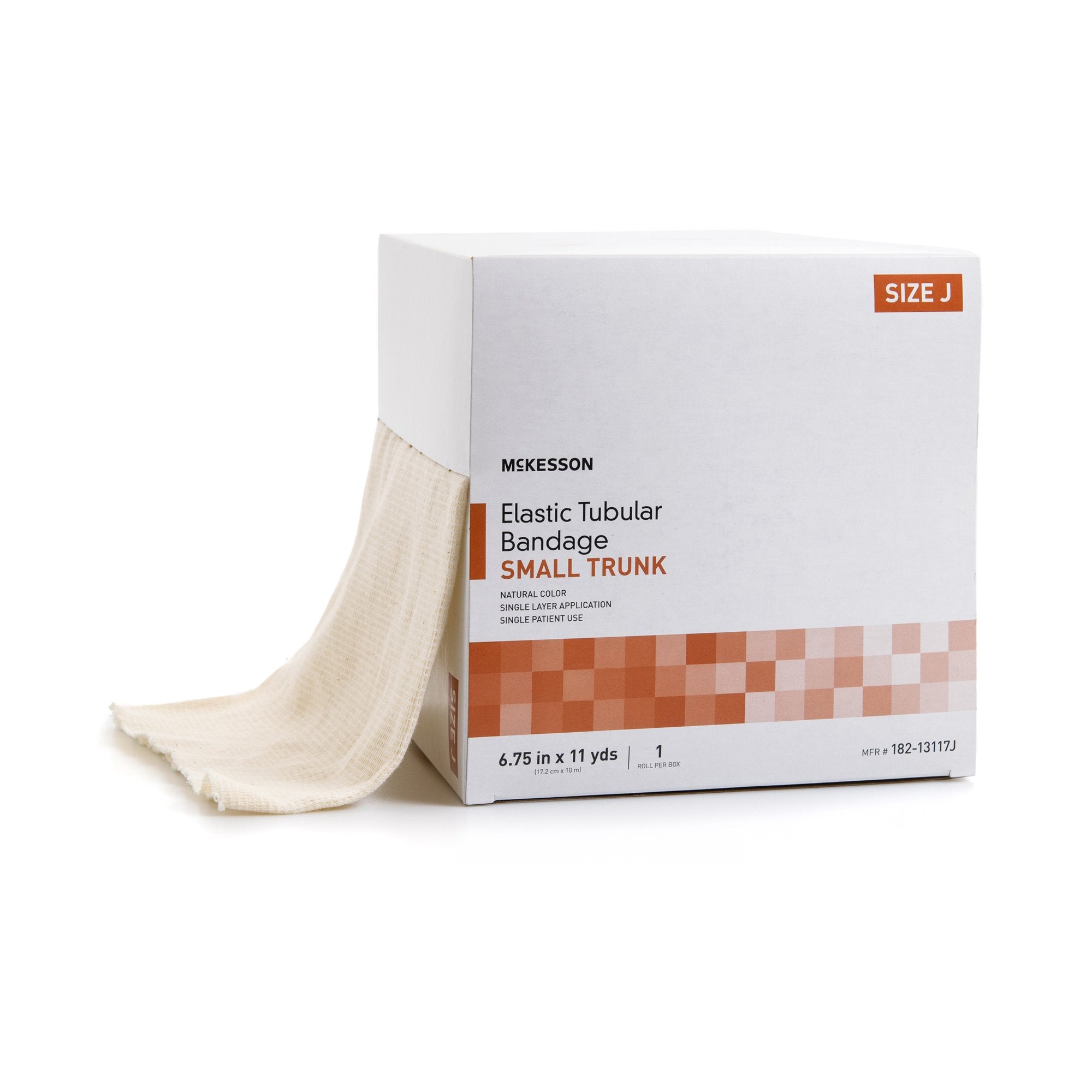 McKesson Brand - Elastic Tubular Support Bandage McKesson Spandagrip™ 6-3/4 Inch X 11 Yard Small Trunk Pull On Natural NonSterile Size J Standard Compression [6/CS]