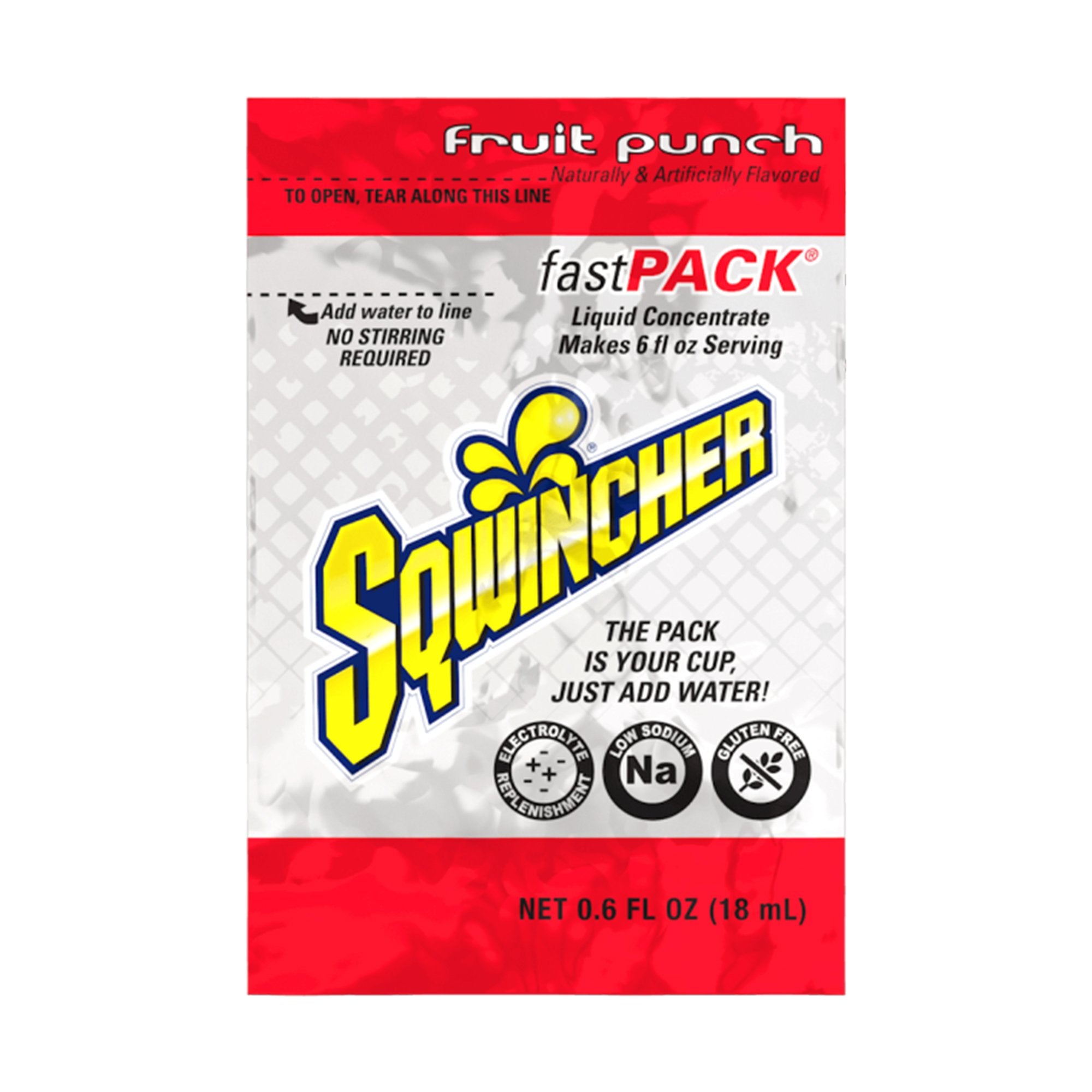 Kent Precision Foods - Oral Electrolyte Solution Sqwincher® Fast Pack® Fruit Punch Flavor 0.6 oz. Electrolyte [200/CS]