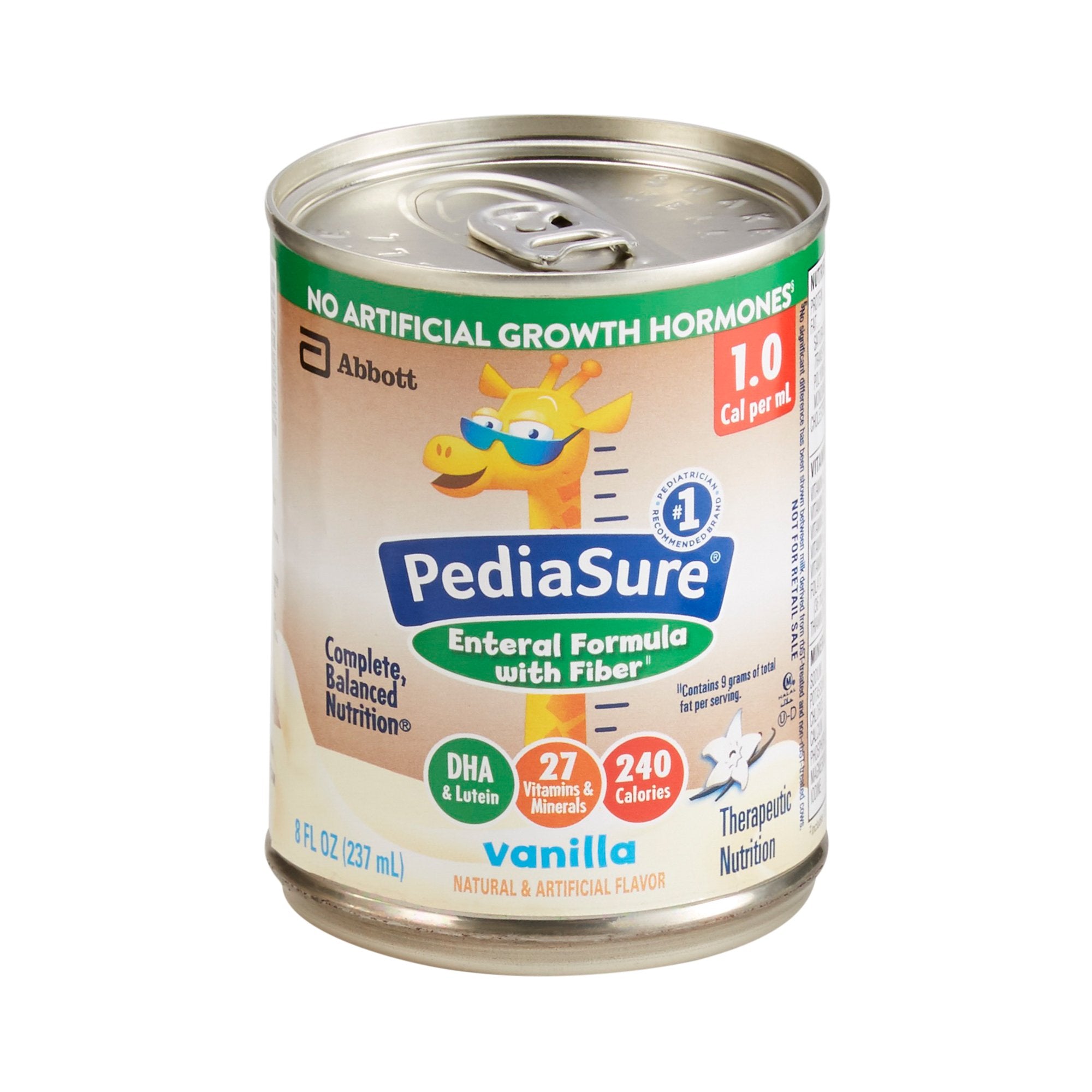 Abbott Nutrition - Pediatric Tube Feeding Formula PediaSure® 1.0 Cal with Fiber Vanilla Flavor 8 oz. Can Liquid Fiber [24/CS]