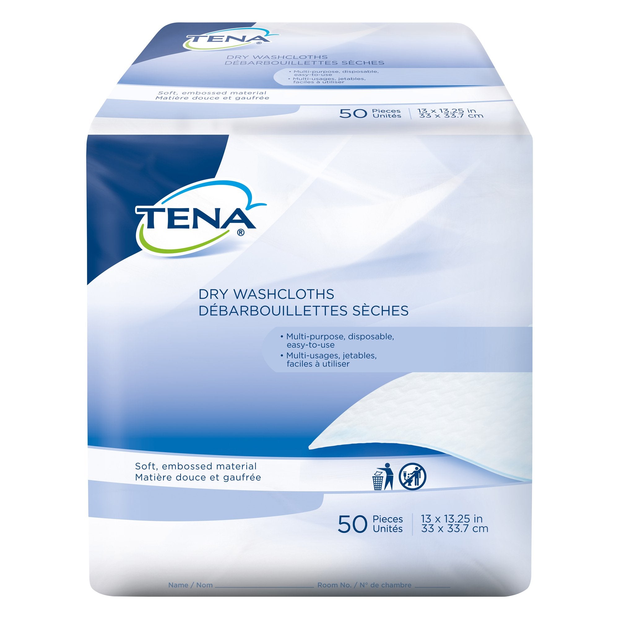 Essity HMS North America Inc - Washcloth TENA ProSkin™ Dry 13 X 13-1/2 Inch White Disposable [16/CS]