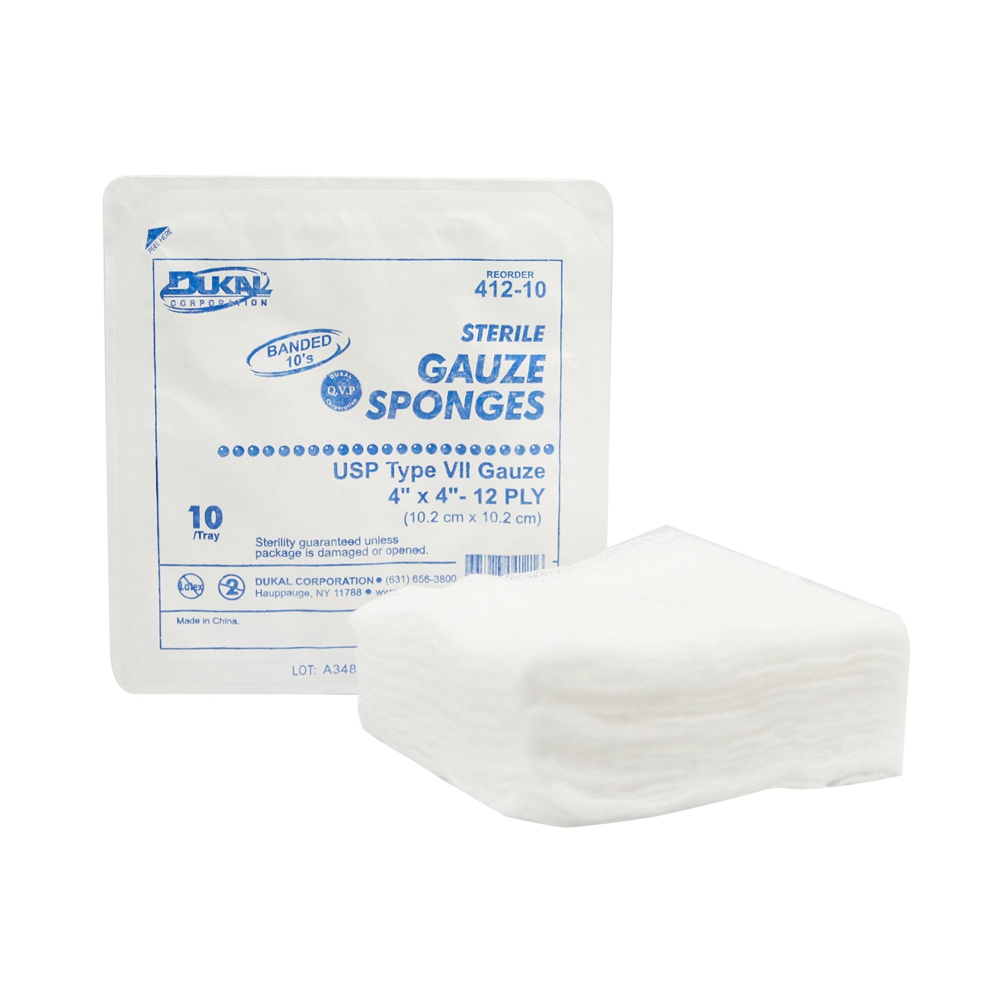 Dukal - Gauze Sponge Dukal™ 4 X 4 Inch 12-Ply Sterile 10 per Pack [1280/CS]