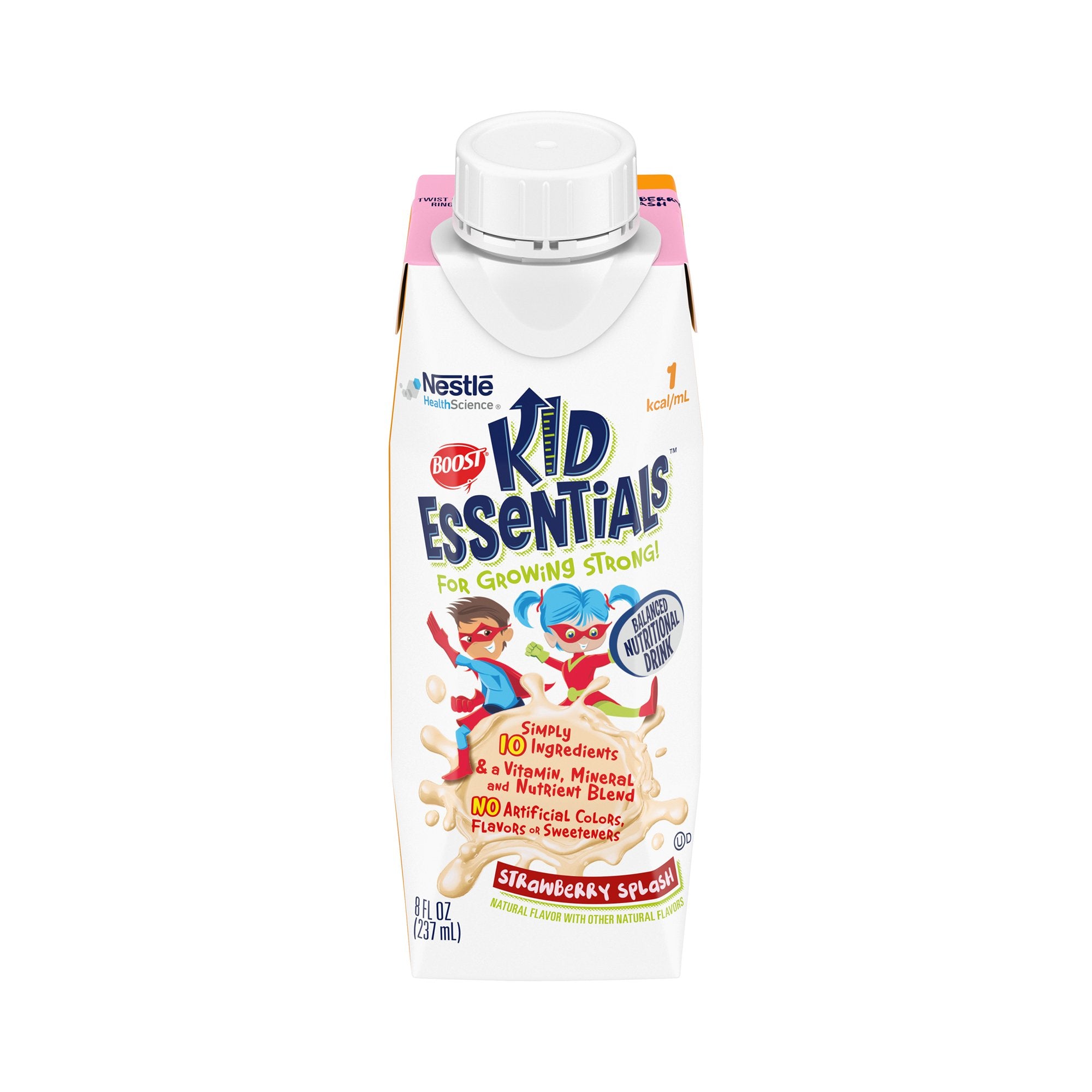 Nestle Healthcare Nutrition - Pediatric Oral Supplement Boost® Kid Essentials™ 1.0 Strawberry Splash Flavor 8 oz. Carton Liquid Vitamins / Minerals [24/CS]