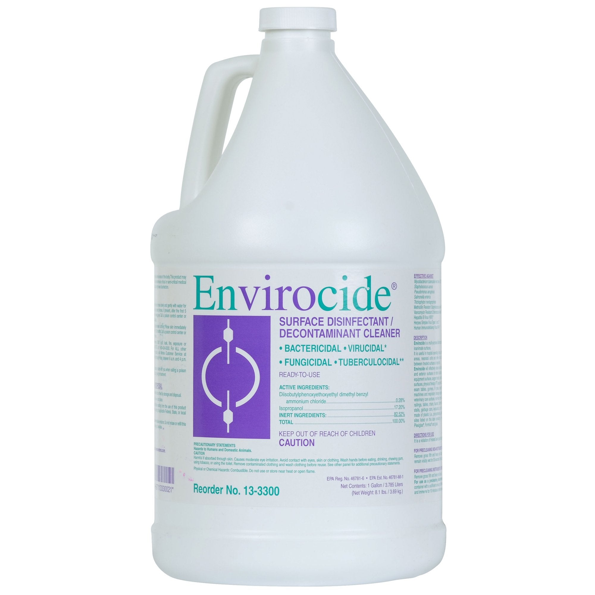 Metrex Research - Envirocide® Surface Disinfectant Cleaner Broad Spectrum Manual Pour Liquid 1 gal. Jug Alcohol Scent NonSterile [4/CS]