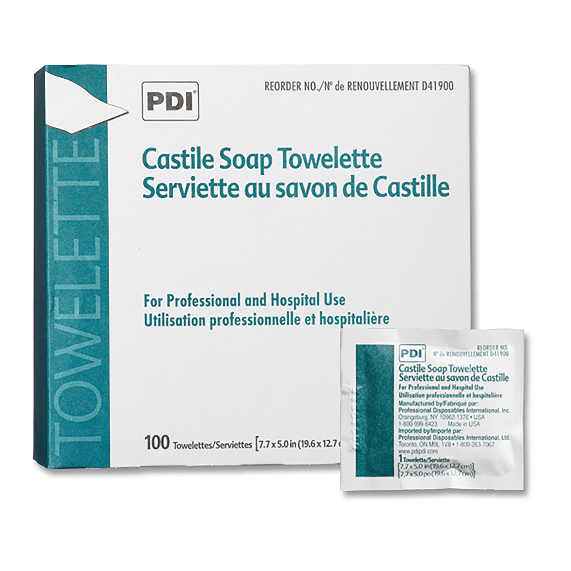 Professional Disposables - Castile Soap Towelette PDI® Individual Packet Scented 100 Count [1000/CS]