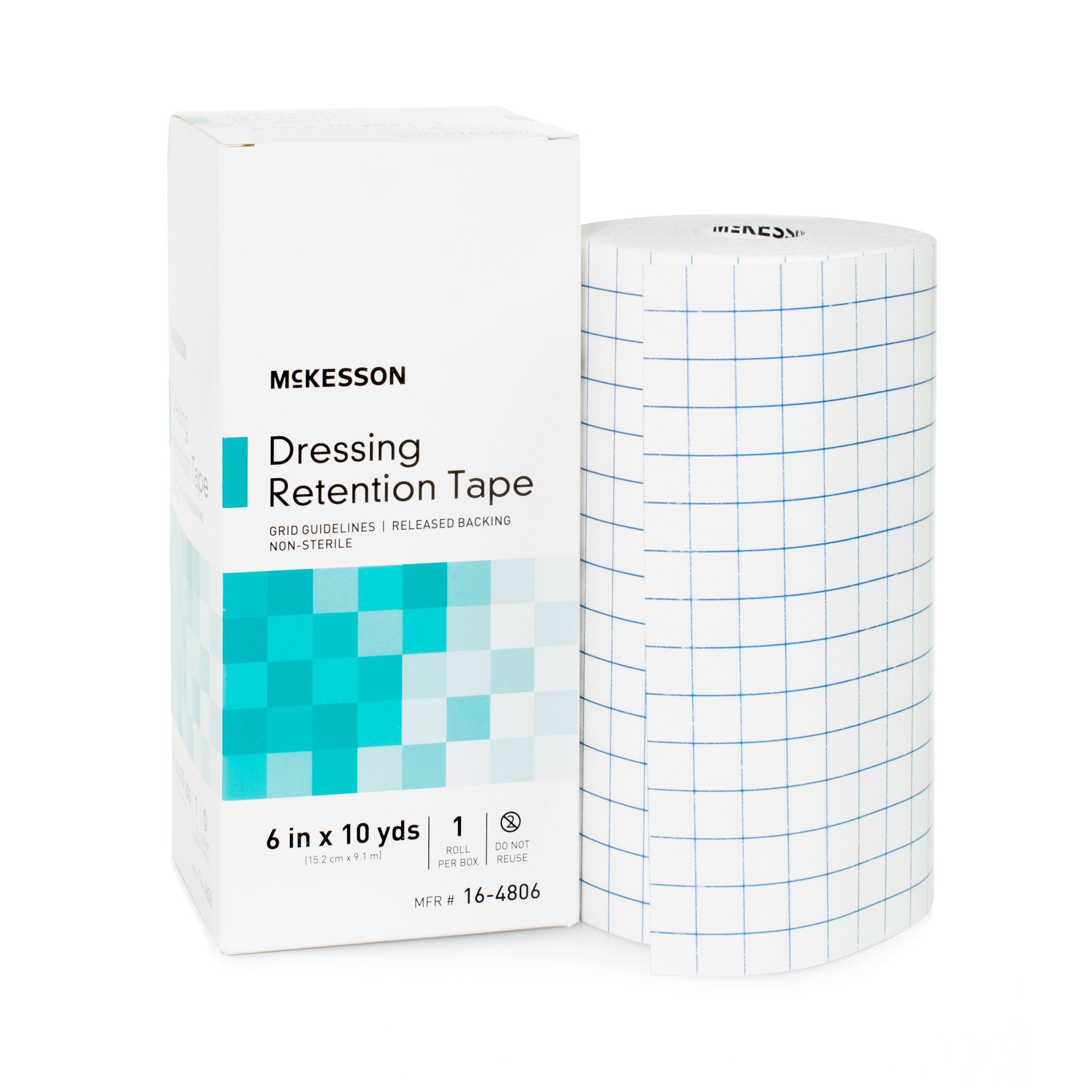 McKesson Brand - Water Resistant Dressing Retention Tape with Liner McKesson White 6 Inch X 10 Yard Nonwoven / Printed Release Paper NonSterile [12/CS]