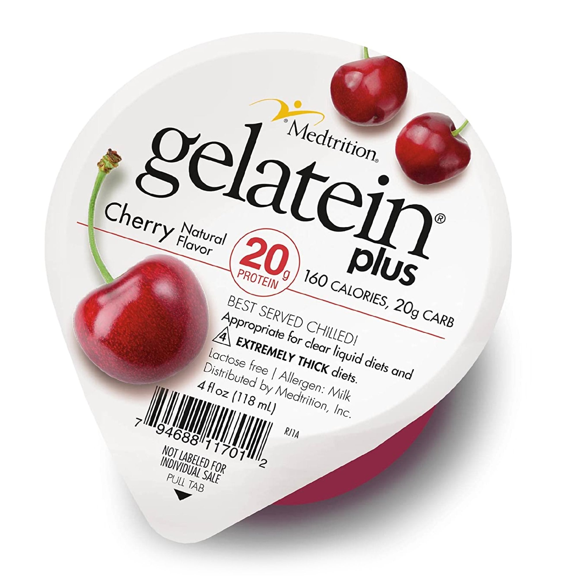 Medtrition/National Nutrition - Oral Supplement Gelatein® Plus Cherry Flavor Gel 4 oz. Cup [36/CS]