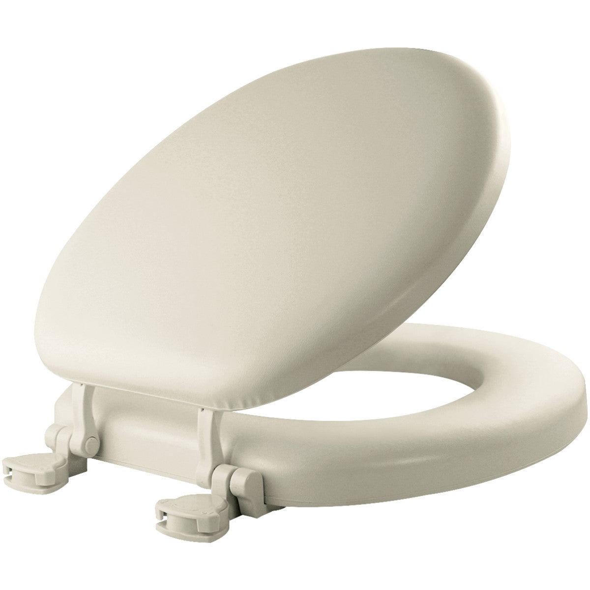 Mayfair Round Cushioned Vinyl Soft Toilet Seat in Biscuit with STA-TITE® Seat Fastening System and Easy•Clean® Hinge