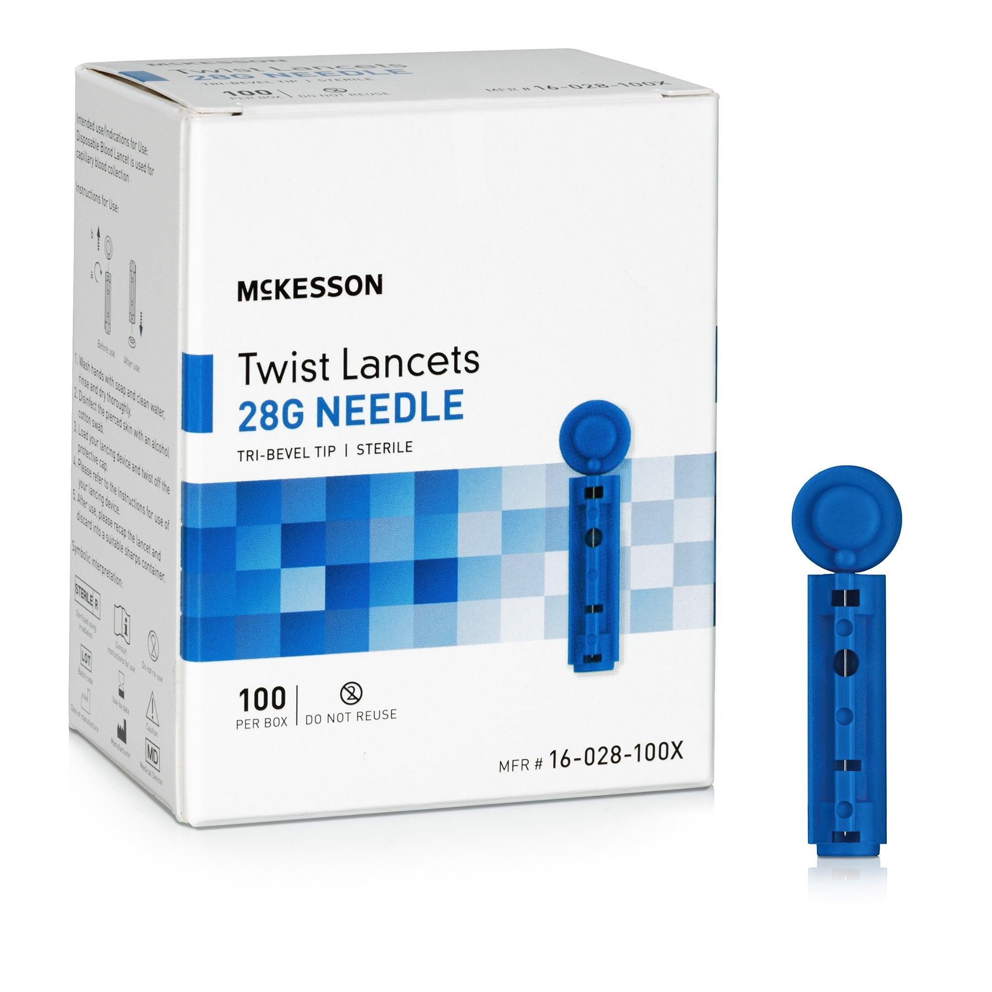 McKesson Brand - Lancet for Lancing Device McKesson 28 Gauge Non-Safety Twist Off Cap Finger [5000/CS]