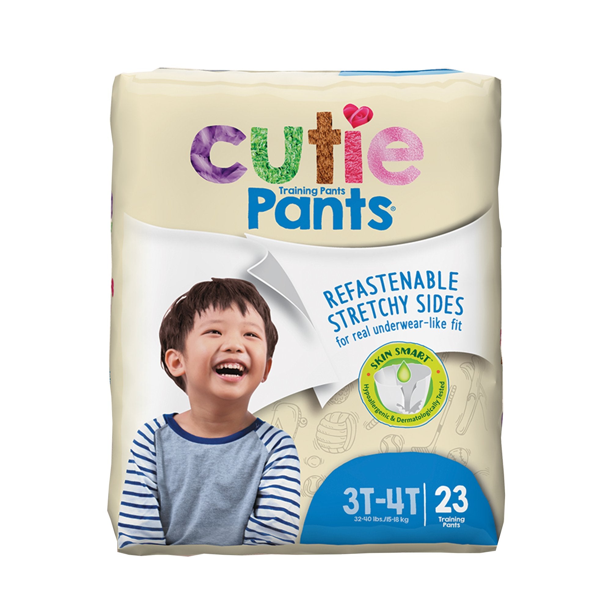 First Quality - Male Toddler Training Pants Cutie Pants® Size 3T to 4T Disposable Heavy Absorbency [92/CS]