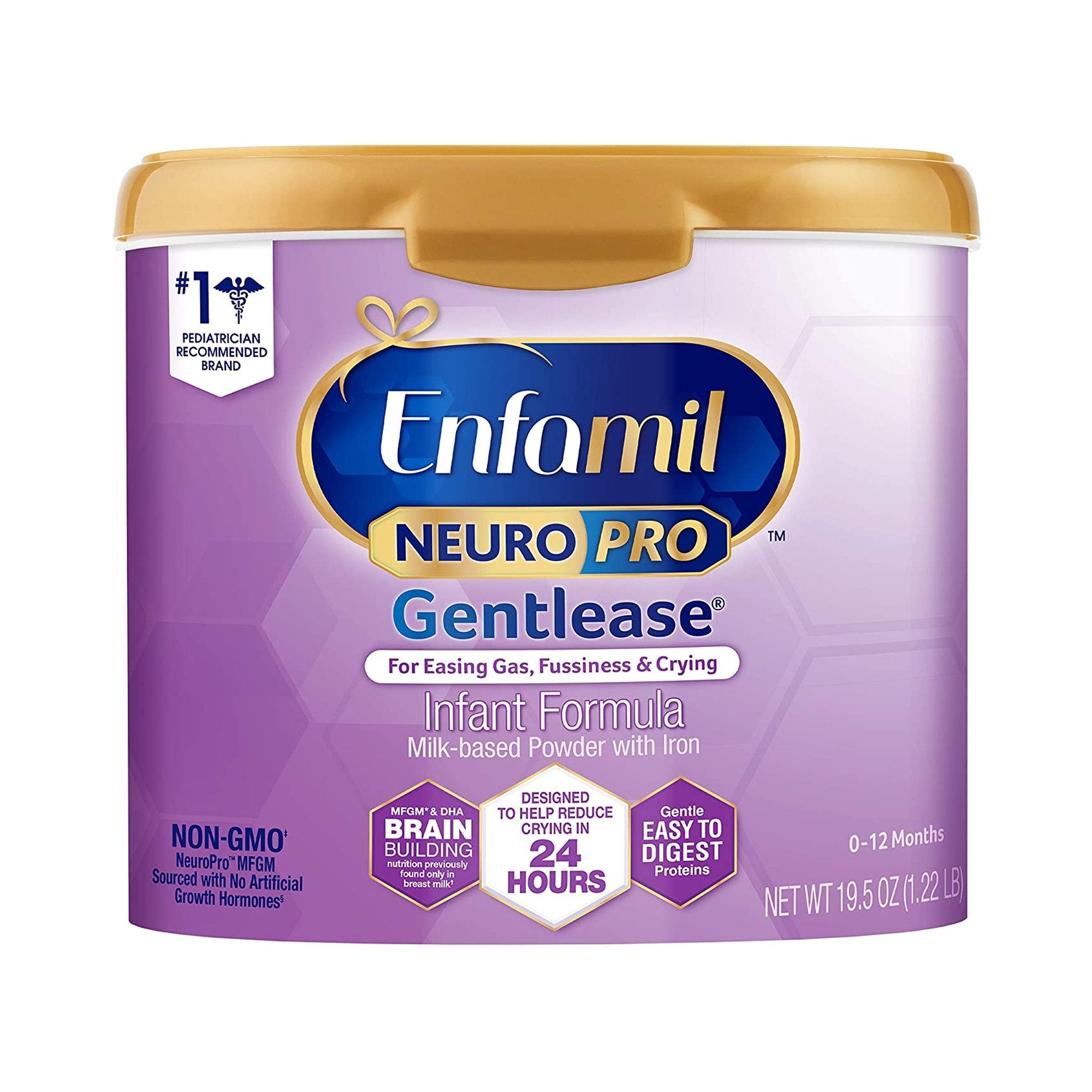 Mead Johnson - Infant Formula Enfamil NeuroPro™ Gentlease® Unflavored 19.5 oz. Canister Powder Milk-Based Crying / Spitup [4/CS]